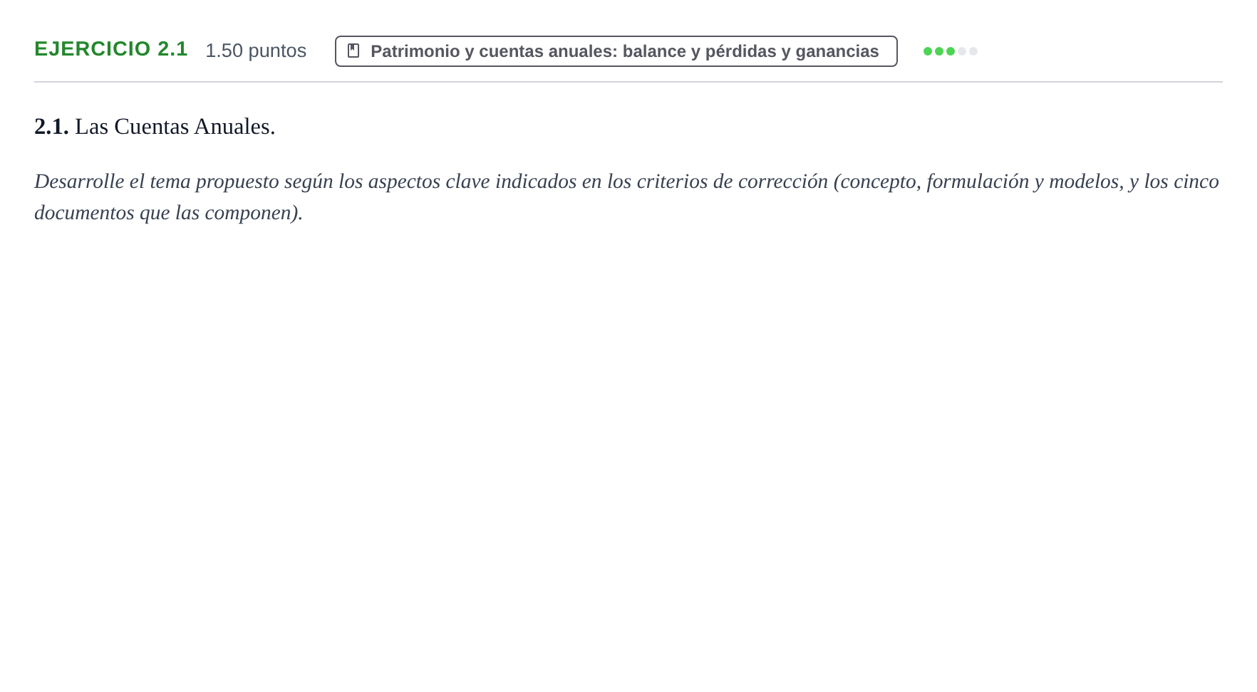 Enunciado: Ejercicio 2.1 · Empresa y Diseño de Modelos de Negocio PAU Castilla-La Mancha Ordinaria 2022