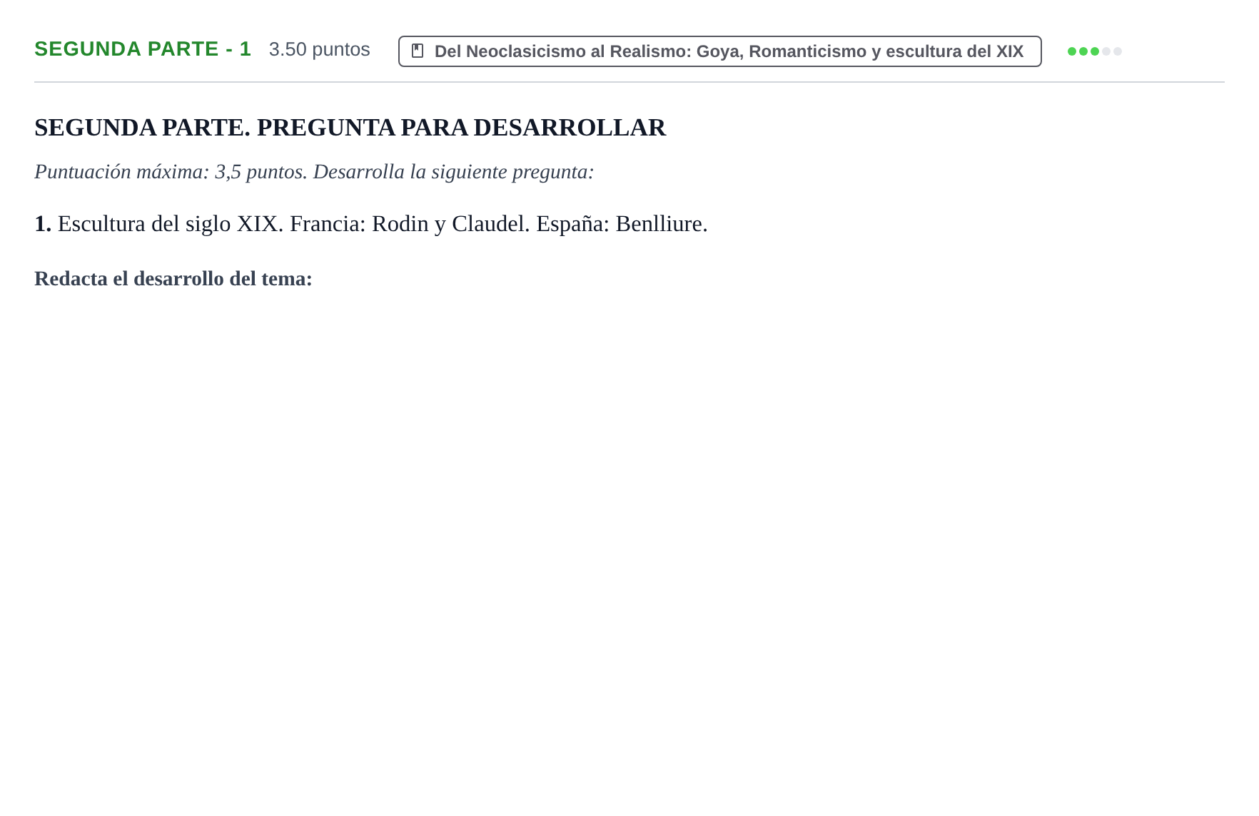 Enunciado: Ejercicio Segunda Parte - 1 · Fundamentos Artísticos PAU Castilla-La Mancha Ordinaria (Fundamentos del Arte II) 2022