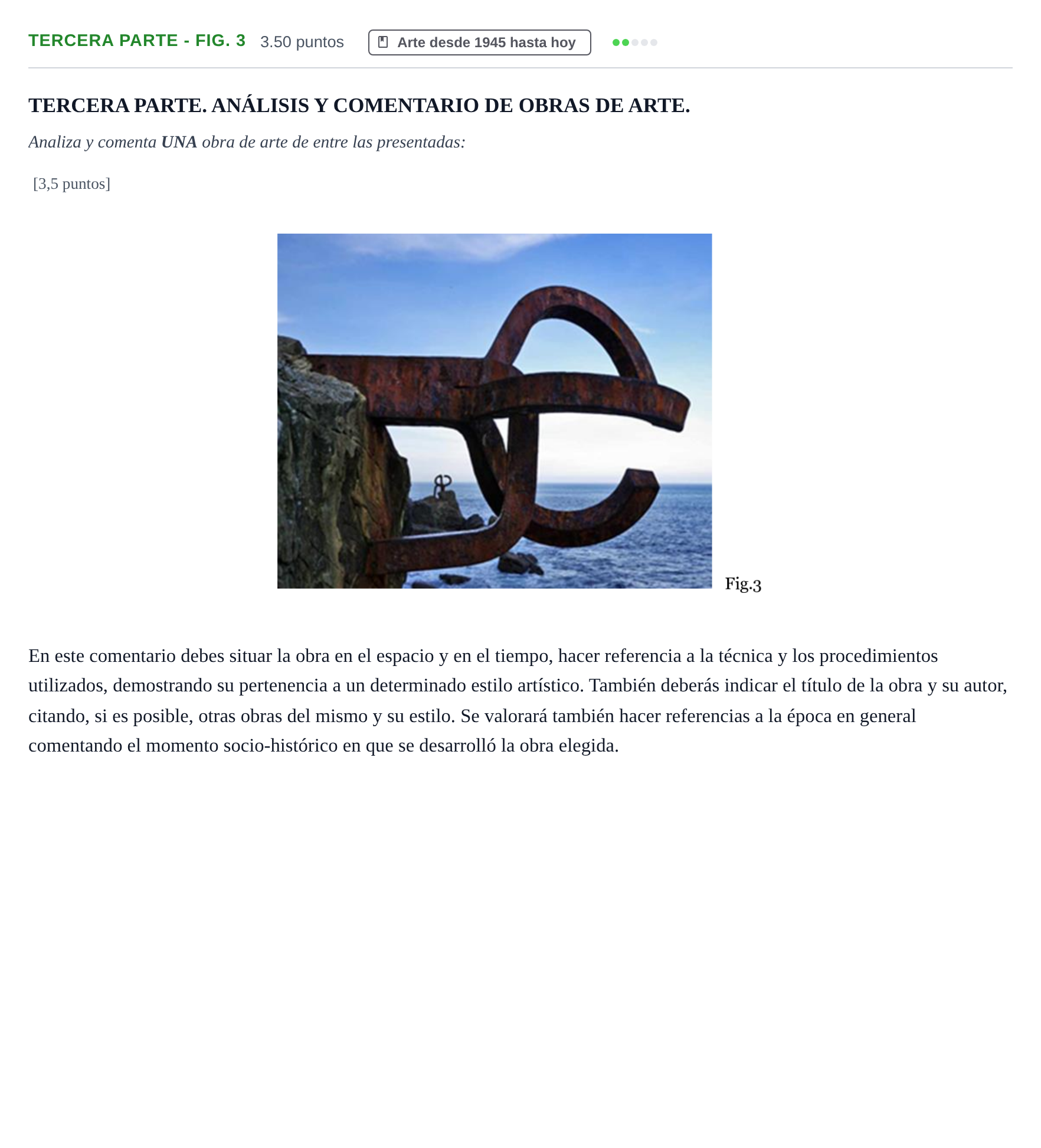 Enunciado: Ejercicio Tercera Parte - Fig. 3 · Fundamentos Artísticos PAU Castilla-La Mancha Ordinaria (Fundamentos del Arte II) 2022