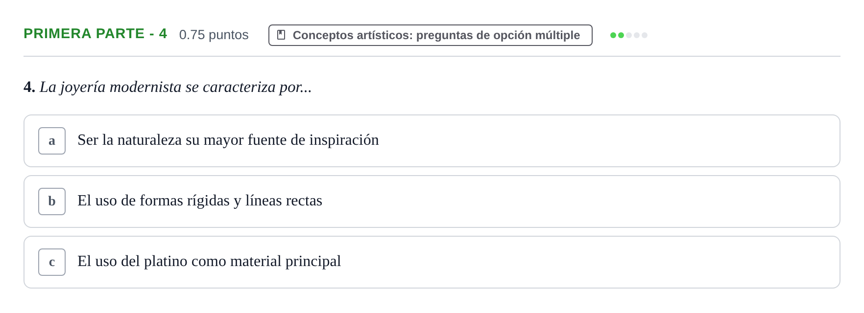 Enunciado: Ejercicio Primera parte - 4 · Fundamentos Artísticos PAU Castilla-La Mancha Extraordinaria (Fundamentos del Arte II) 2022