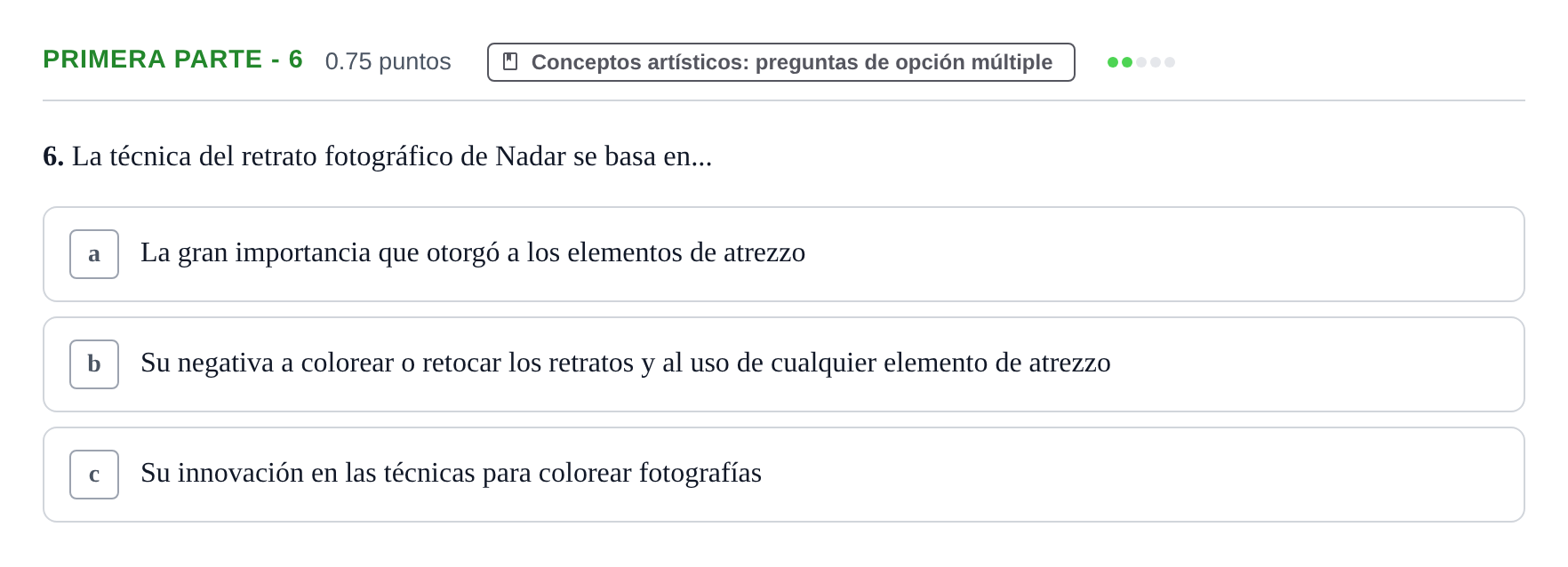 Enunciado: Ejercicio Primera parte - 6 · Fundamentos Artísticos PAU Castilla-La Mancha Extraordinaria (Fundamentos del Arte II) 2022