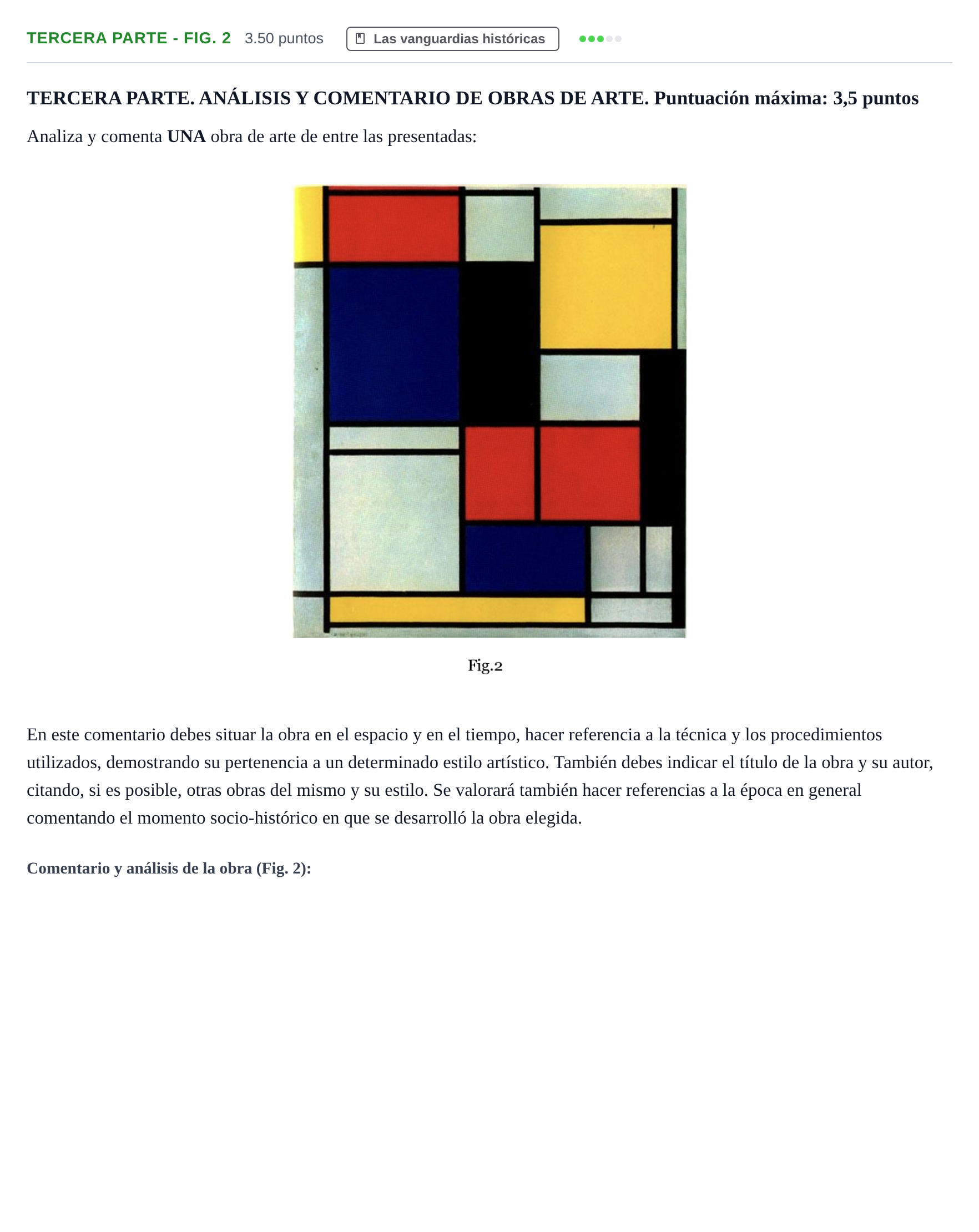 Enunciado: Ejercicio Tercera parte - Fig. 2 · Fundamentos Artísticos PAU Castilla-La Mancha Extraordinaria (Fundamentos del Arte II) 2022