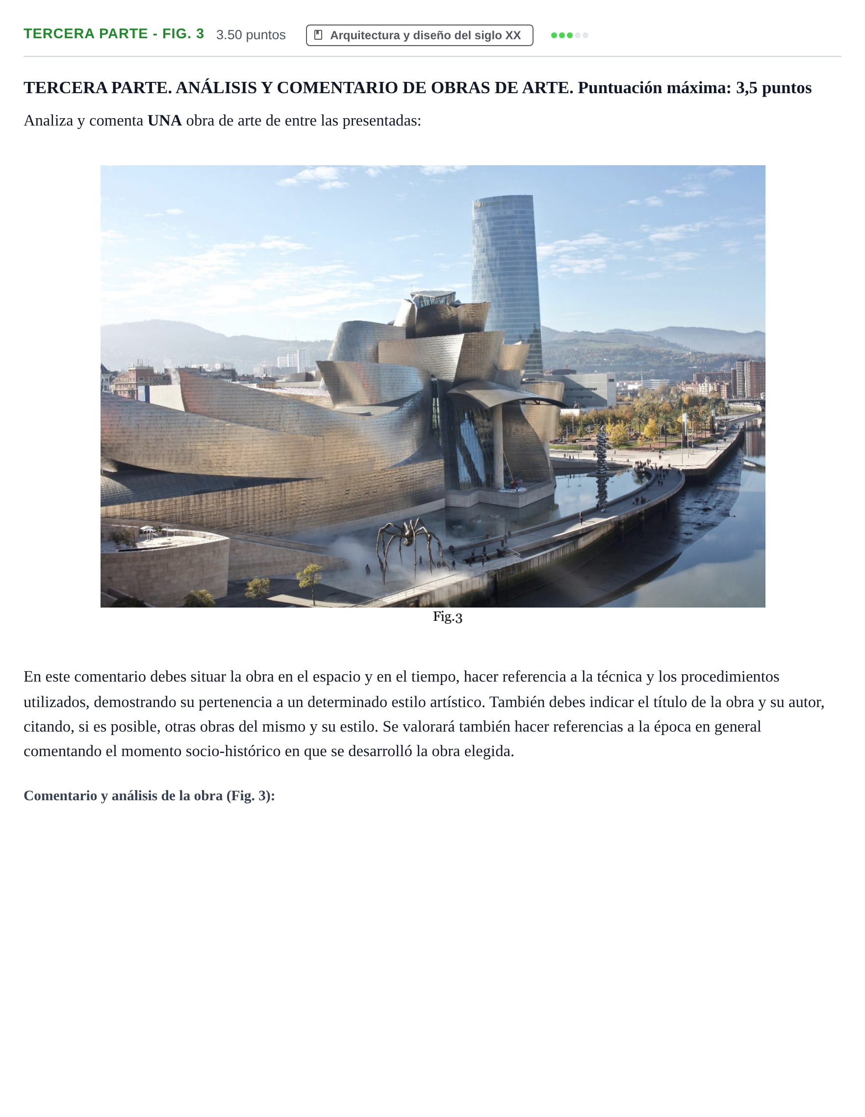 Enunciado: Ejercicio Tercera parte - Fig. 3 · Fundamentos Artísticos PAU Castilla-La Mancha Extraordinaria (Fundamentos del Arte II) 2022