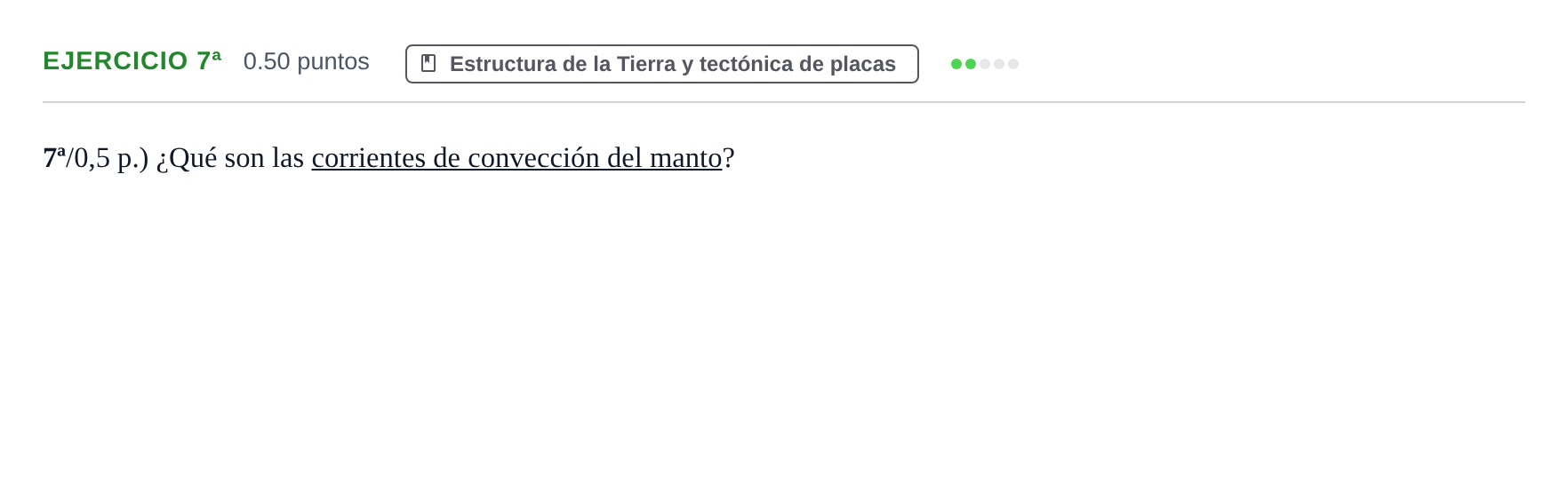 Enunciado: Ejercicio 7ª · Geología y Ciencias Ambientales PAU Castilla-La Mancha Extraordinaria 2022