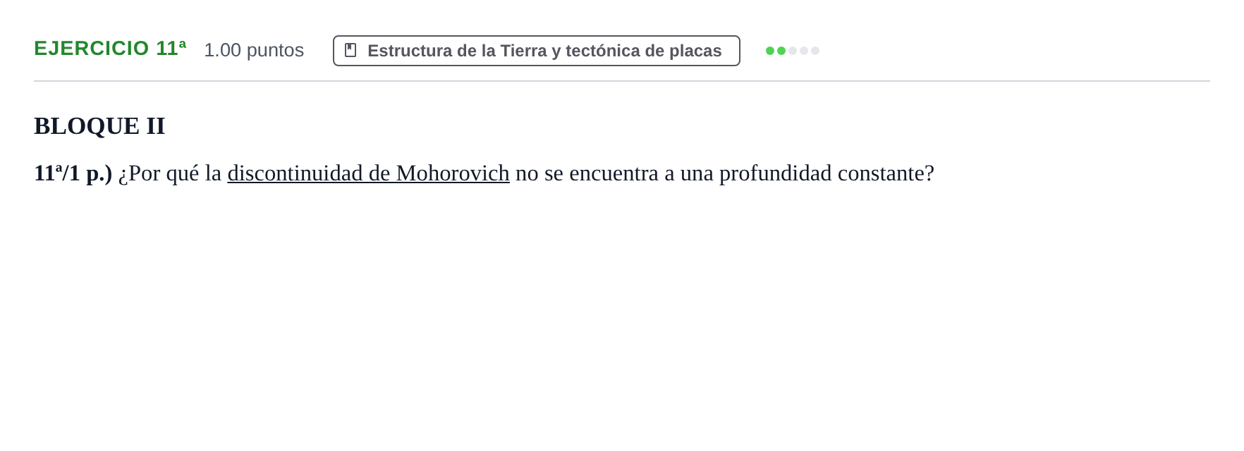 Enunciado: Ejercicio 11ª · Geología y Ciencias Ambientales PAU Castilla-La Mancha Extraordinaria 2022