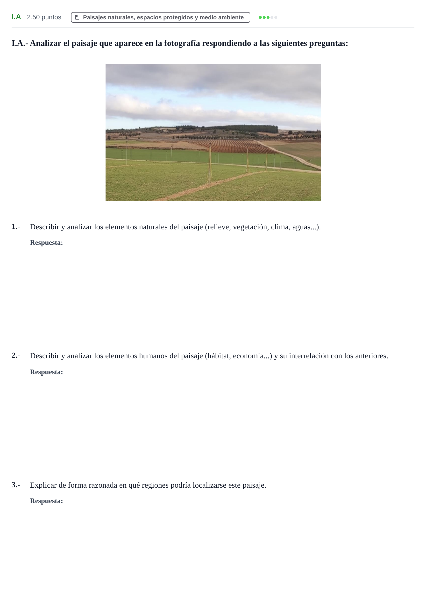 Enunciado: Ejercicio I.A · Geografía PAU Castilla-La Mancha Extraordinaria 2022