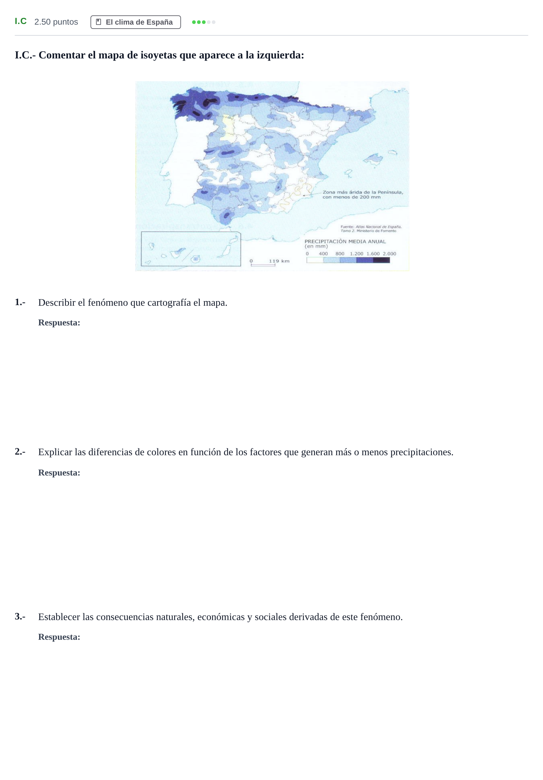 Enunciado: Ejercicio I.C · Geografía PAU Castilla-La Mancha Extraordinaria 2022