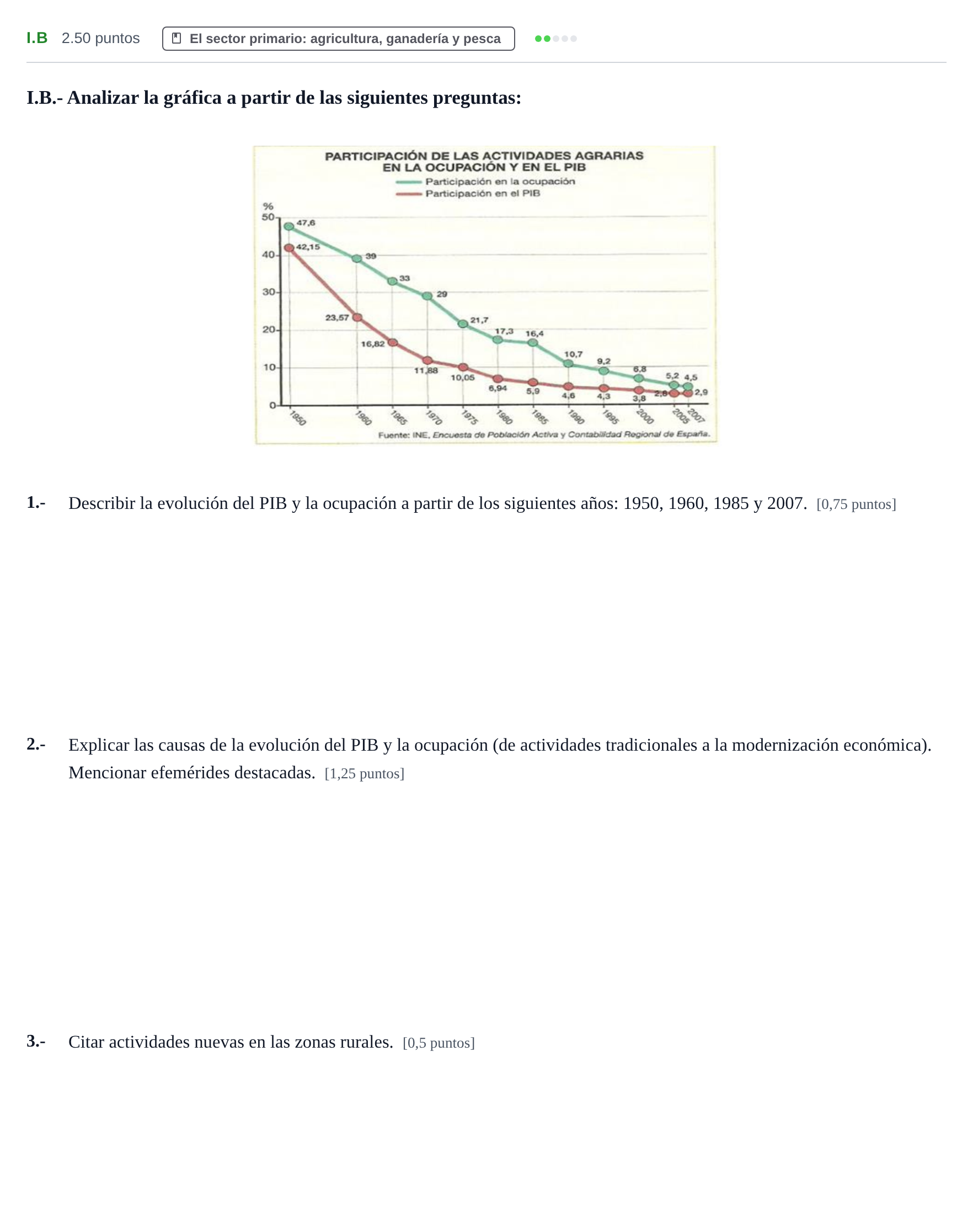Enunciado: Ejercicio I.B · Geografía PAU Castilla-La Mancha Ordinaria 2022