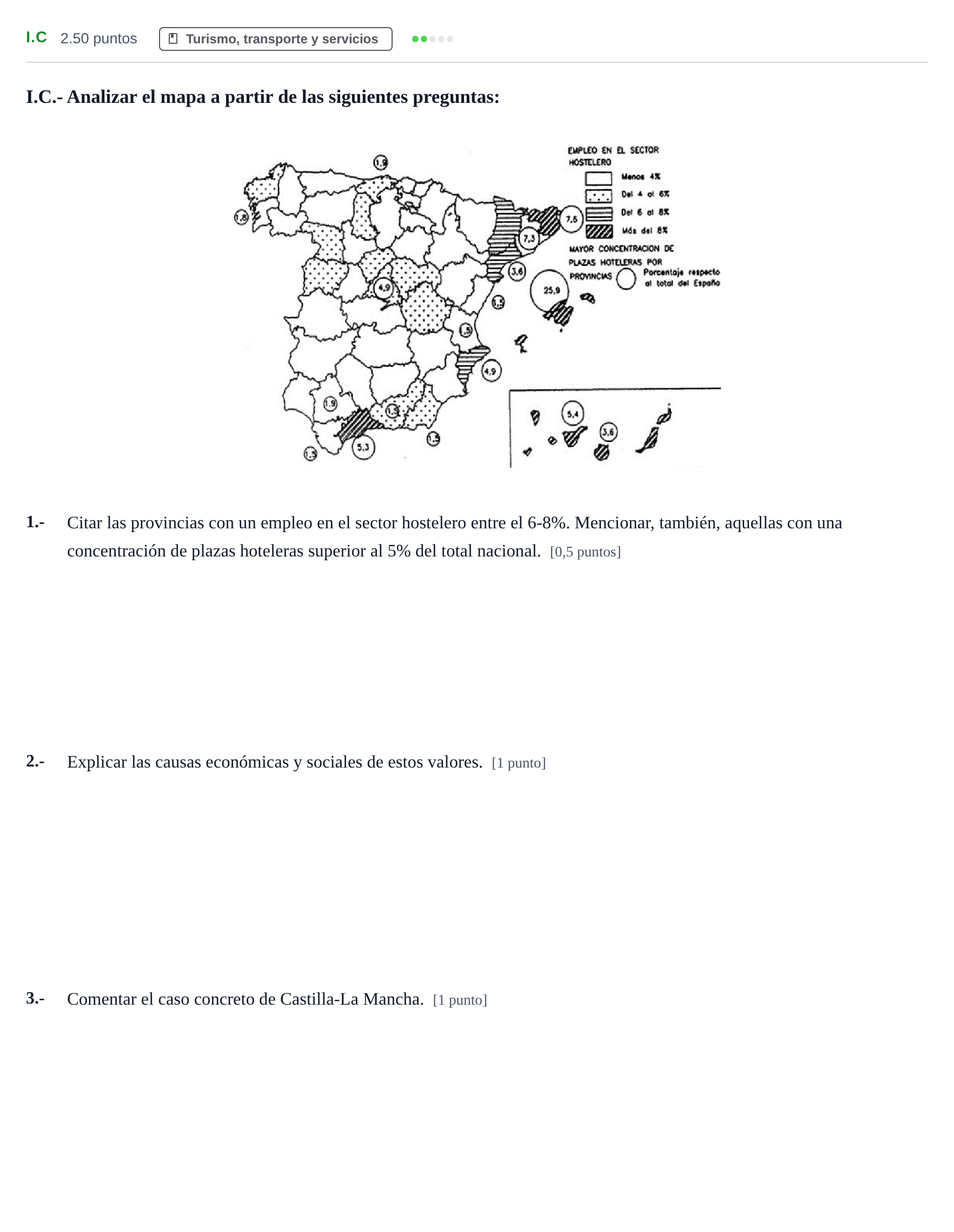 Enunciado: Ejercicio I.C · Geografía PAU Castilla-La Mancha Ordinaria 2022