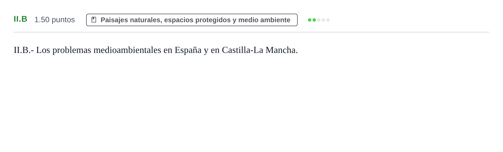 Enunciado: Ejercicio II.B · Geografía PAU Castilla-La Mancha Ordinaria 2022