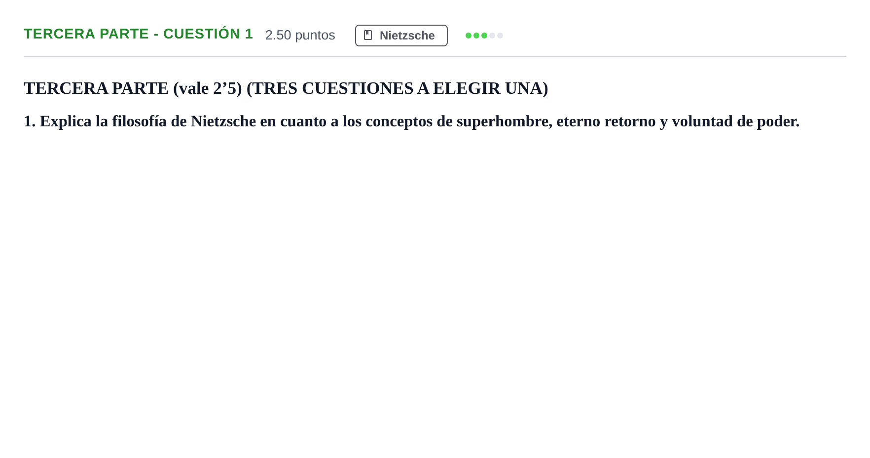 Enunciado: Ejercicio Tercera parte - Cuestión 1 · Historia de la Filosofía PAU Castilla-La Mancha Extraordinaria 2022