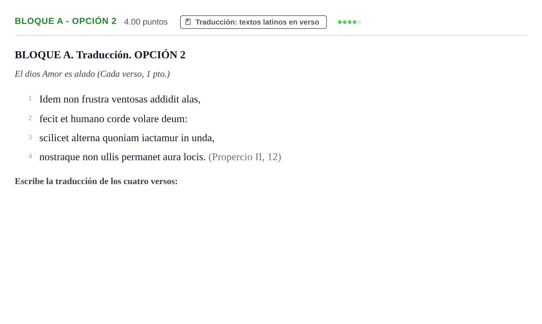 Enunciado: Bloque A - Opción 2 · Latín II PAU Castilla-La Mancha Ordinaria 2022