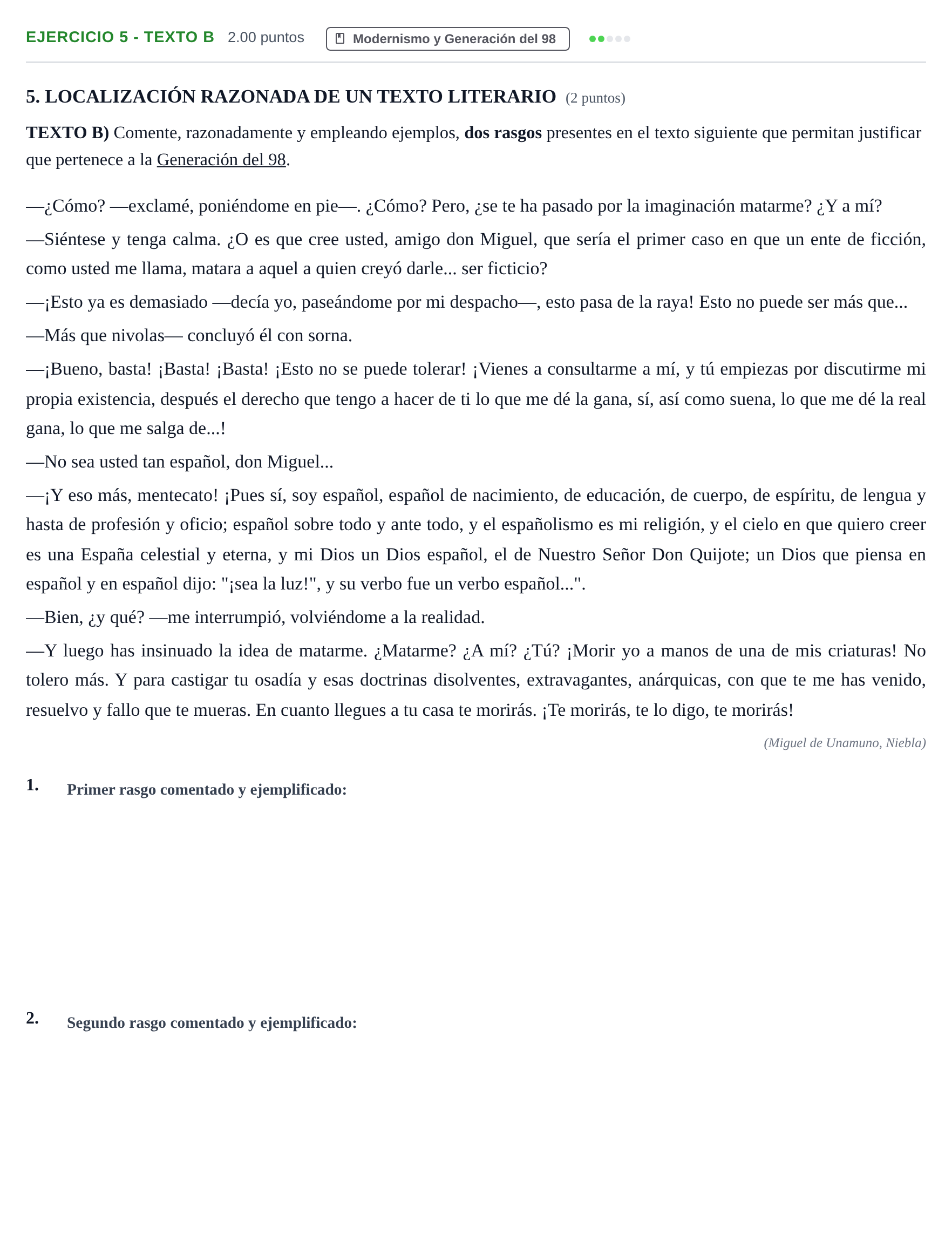 Enunciado: Ejercicio 5 - Texto B · Lengua Castellana y Literatura II PAU Castilla-La Mancha Ordinaria 2022