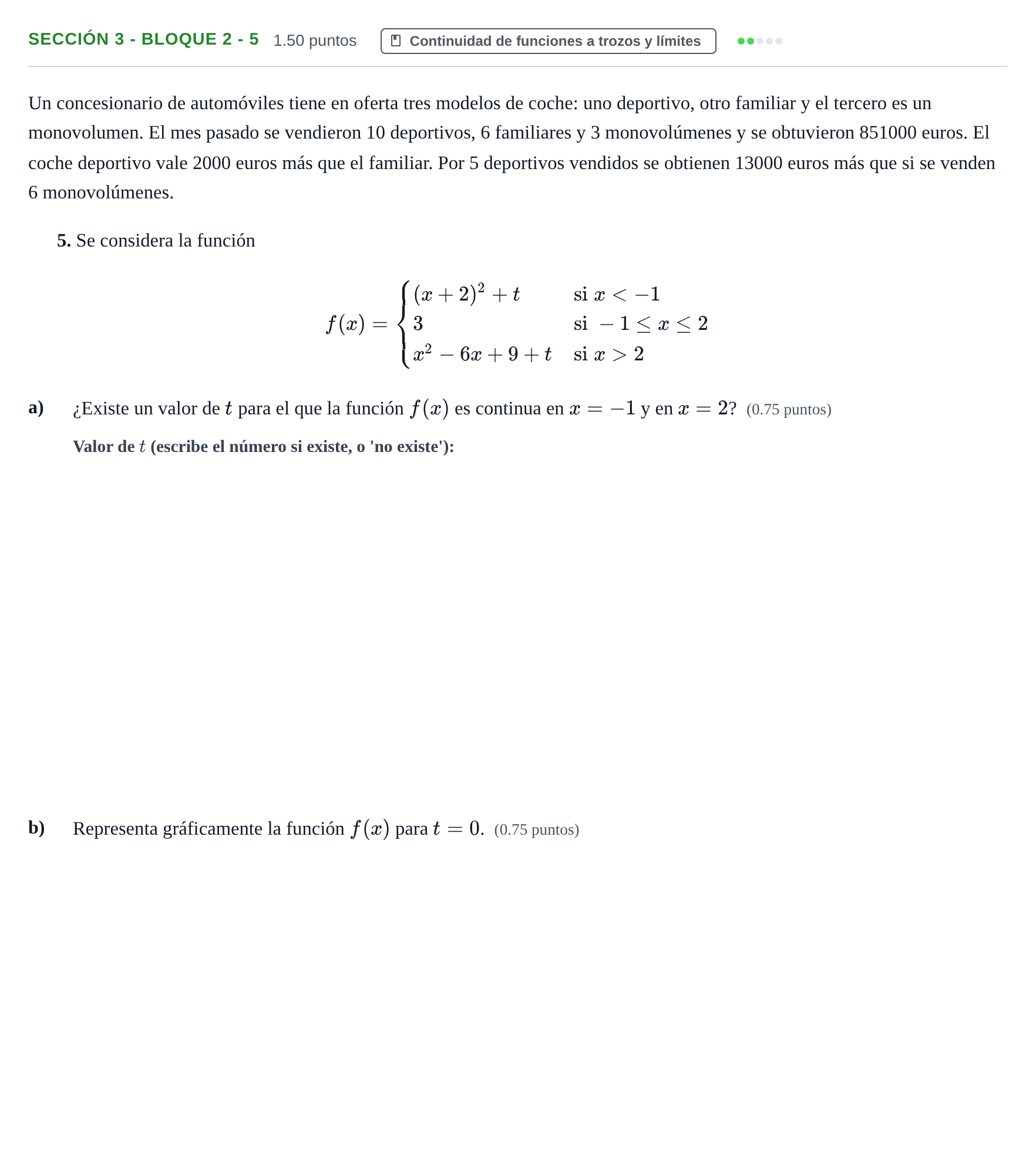 Enunciado: Ejercicio Sección 3 - Bloque 2 - 5 · Matemáticas aplicadas a las Ciencias Sociales II PAU Castilla-La Mancha Extraordinaria 2022