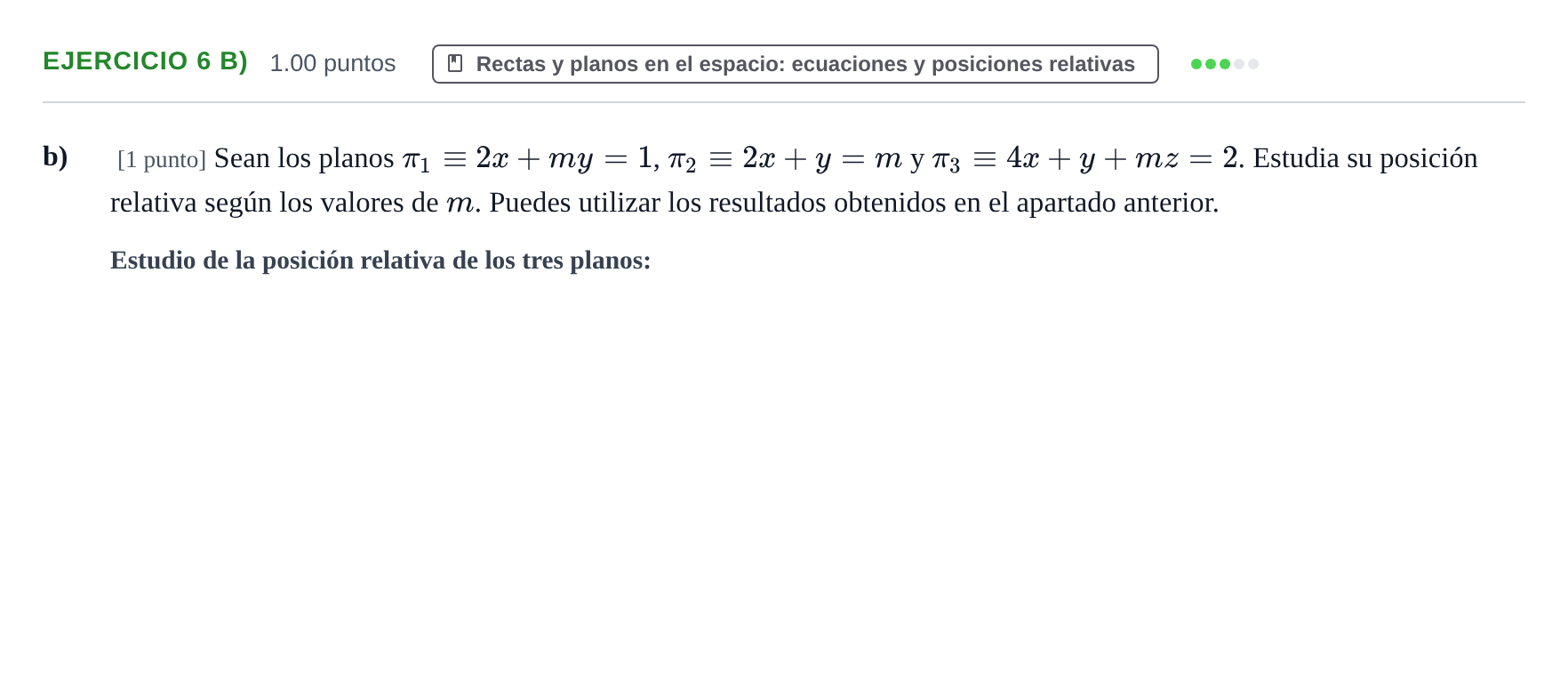 Enunciado: Ejercicio 6 b) · Matemáticas II PAU Castilla-La Mancha Ordinaria 2022