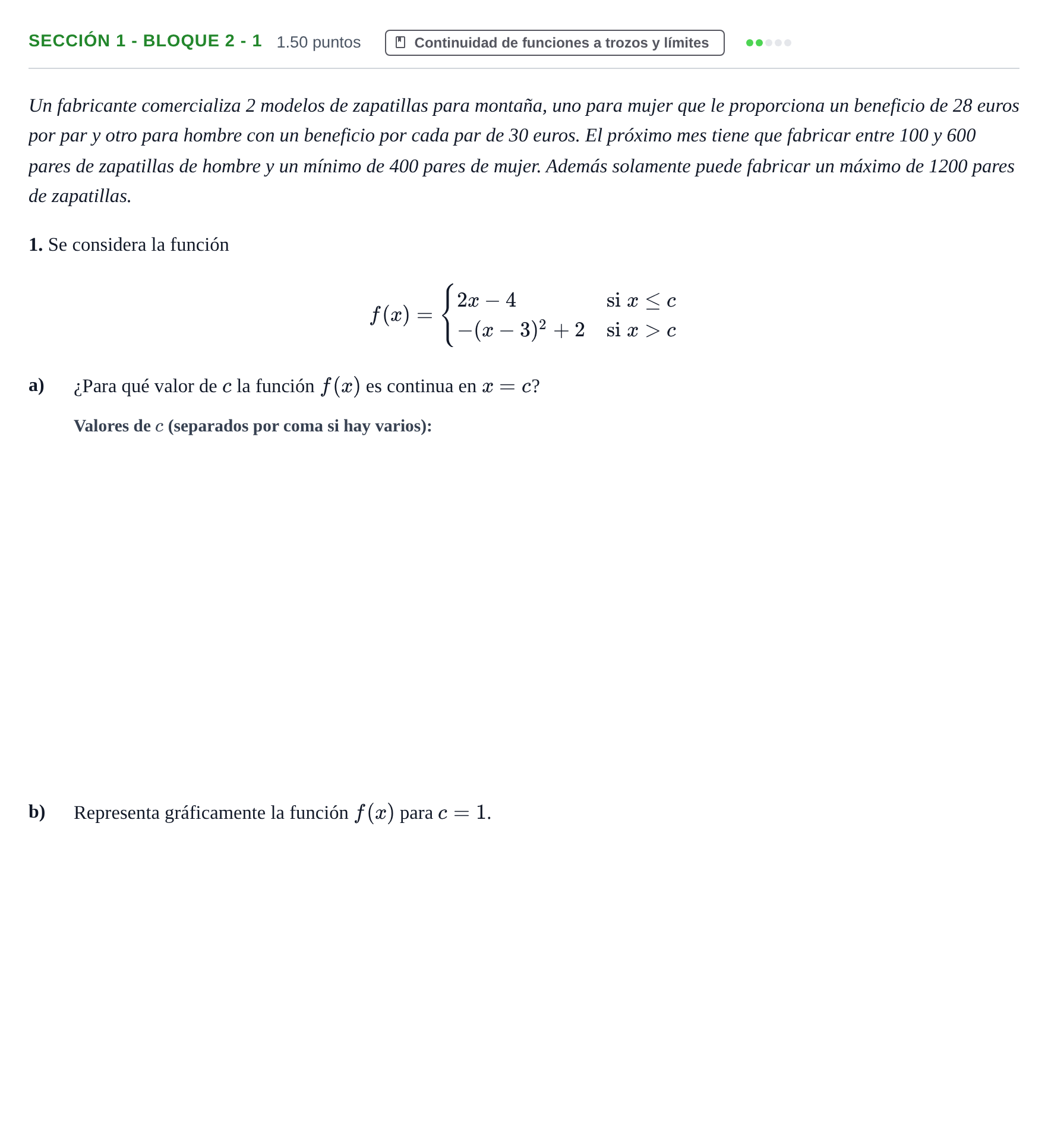 Enunciado: Ejercicio Sección 1 - Bloque 2 - 1 · Matemáticas aplicadas a las Ciencias Sociales II PAU Castilla-La Mancha Ordinaria 2022