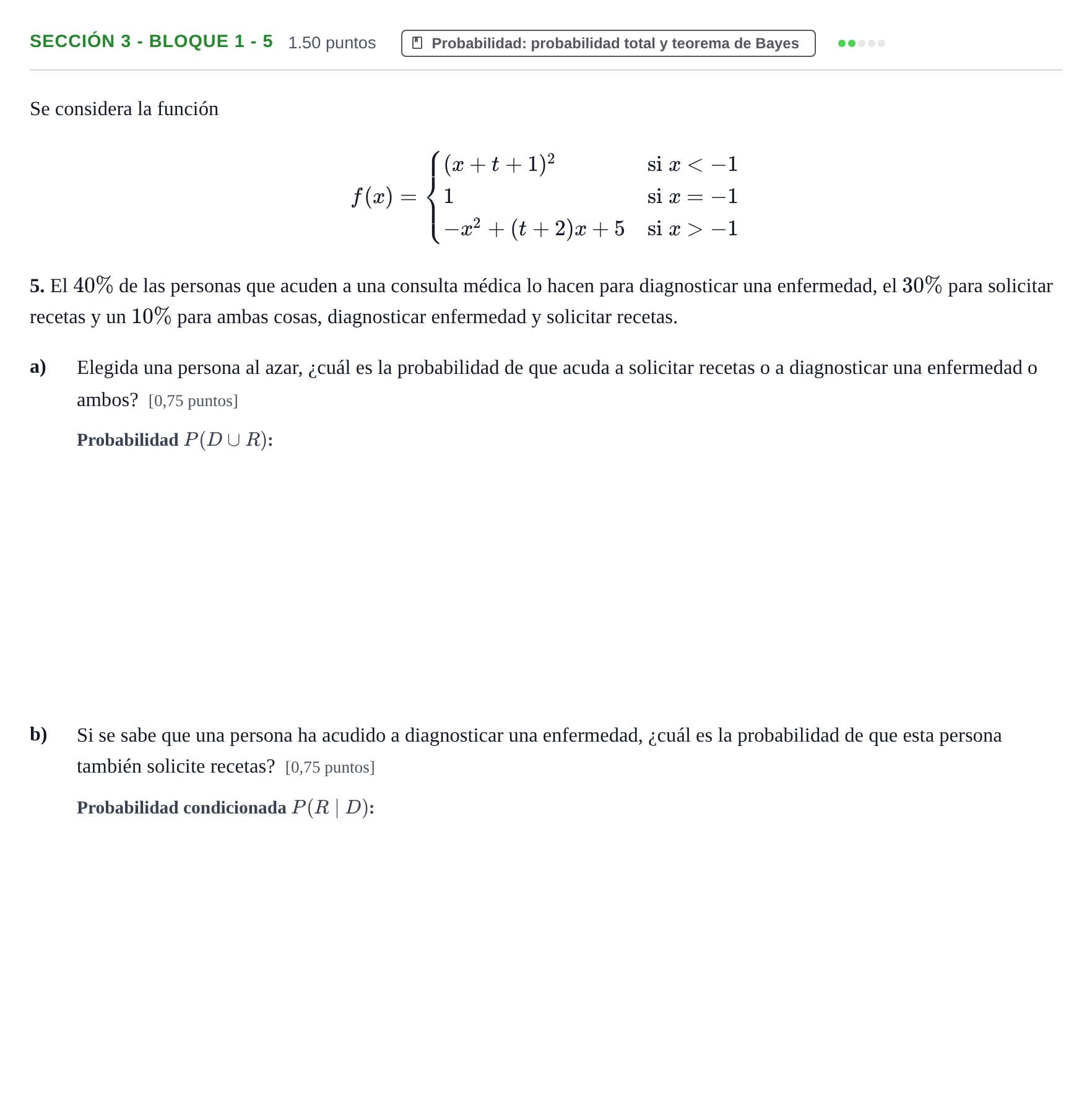 Enunciado: Ejercicio Sección 3 - Bloque 1 - 5 · Matemáticas aplicadas a las Ciencias Sociales II PAU Castilla-La Mancha Ordinaria 2022