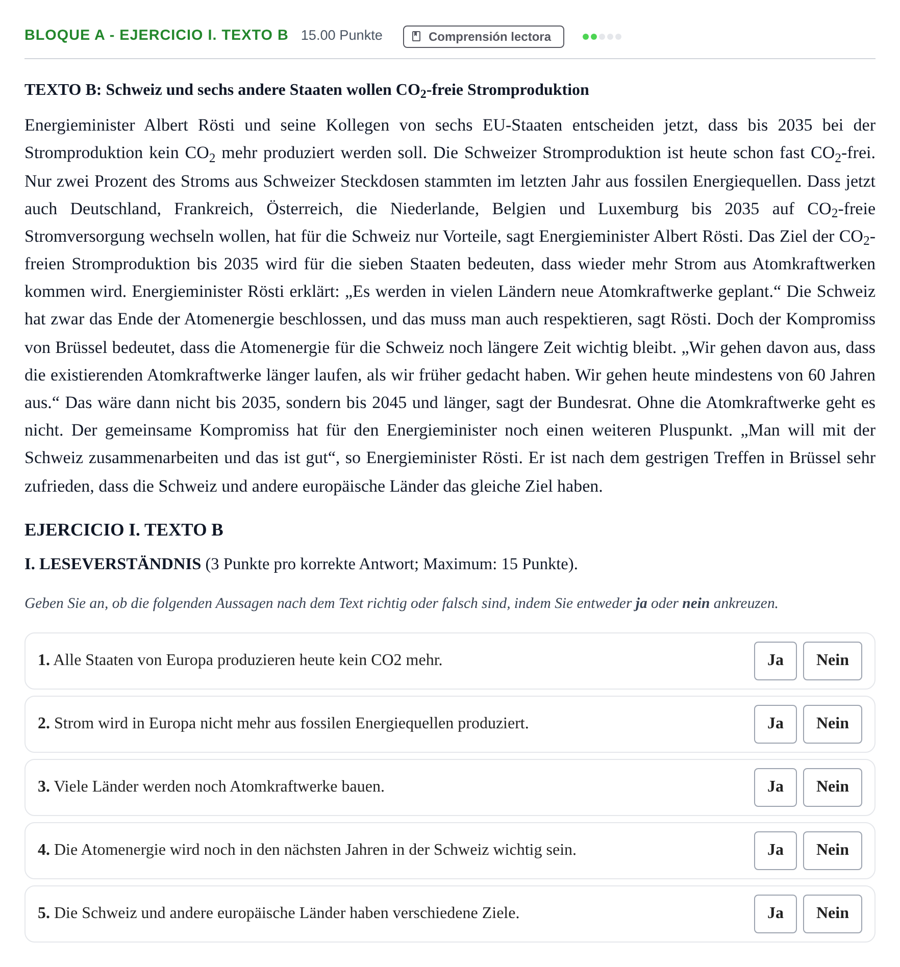 Enunciado: Bloque A - Ejercicio I. Texto B · Alemán PAU Andalucía Ordinaria Reserva 2024