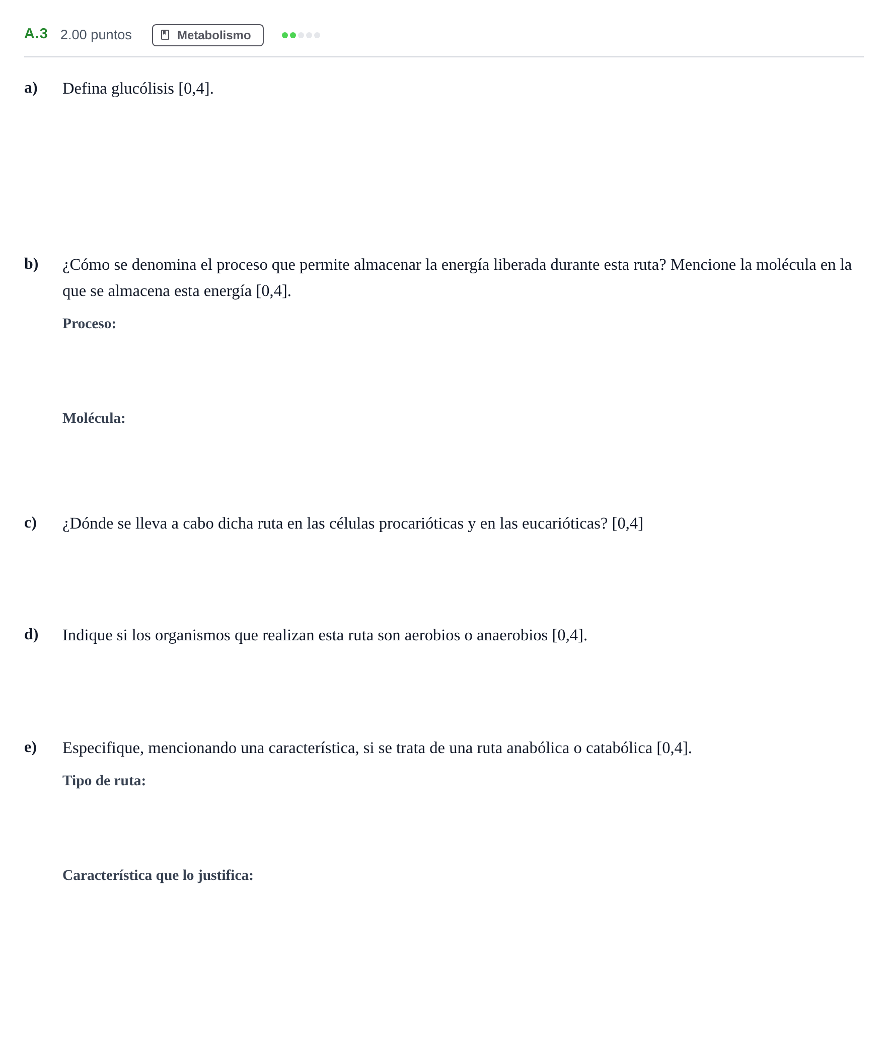 Enunciado: Ejercicio A.3 · Biología PAU Andalucía Extraordinaria Reserva 2024