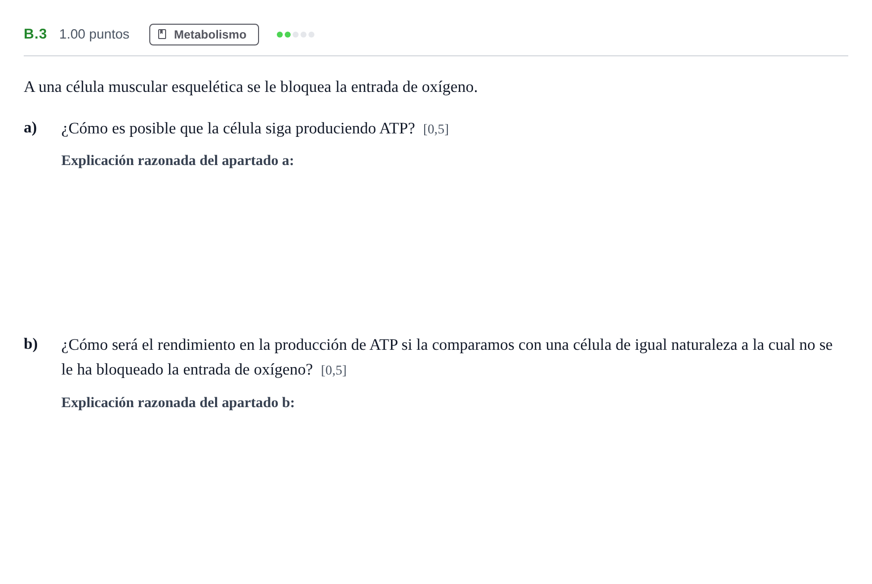 Enunciado: Ejercicio B.3 · Biología PAU Andalucía Ordinaria Reserva 2024