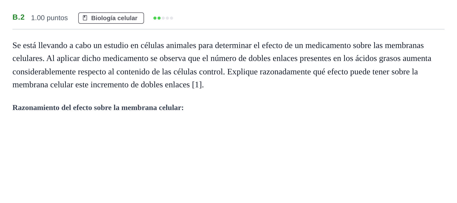 Enunciado: Ejercicio B.2 · Biología PAU Andalucía Ordinaria Suplente 2024