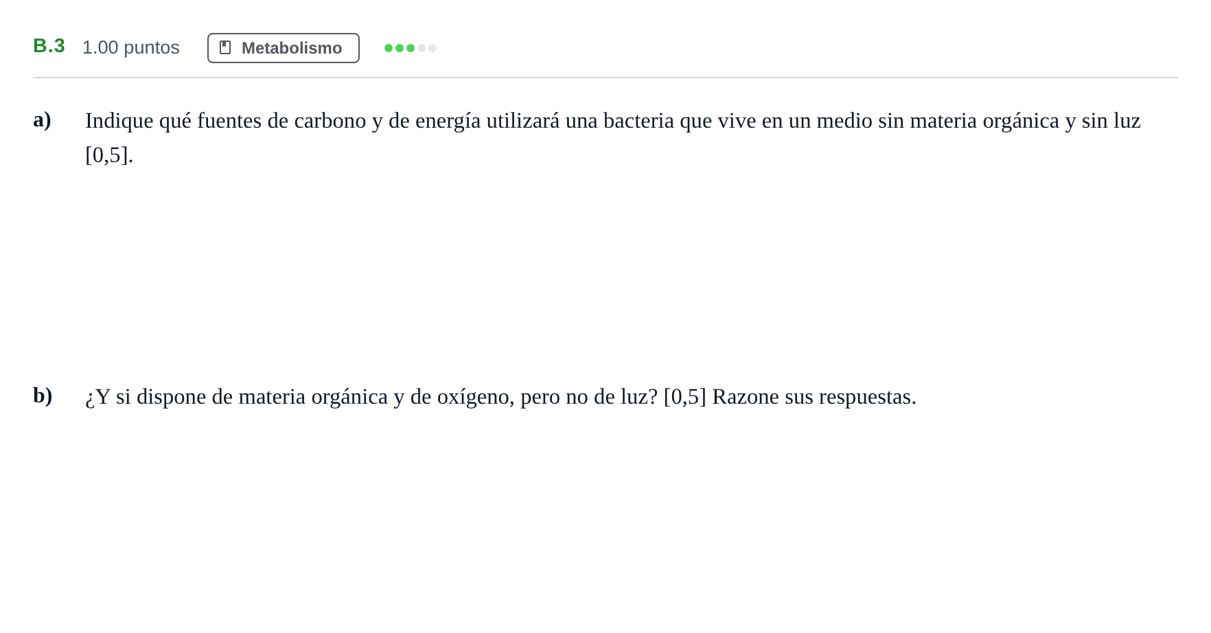 Enunciado: Ejercicio B.3 · Biología PAU Andalucía Ordinaria Suplente 2024