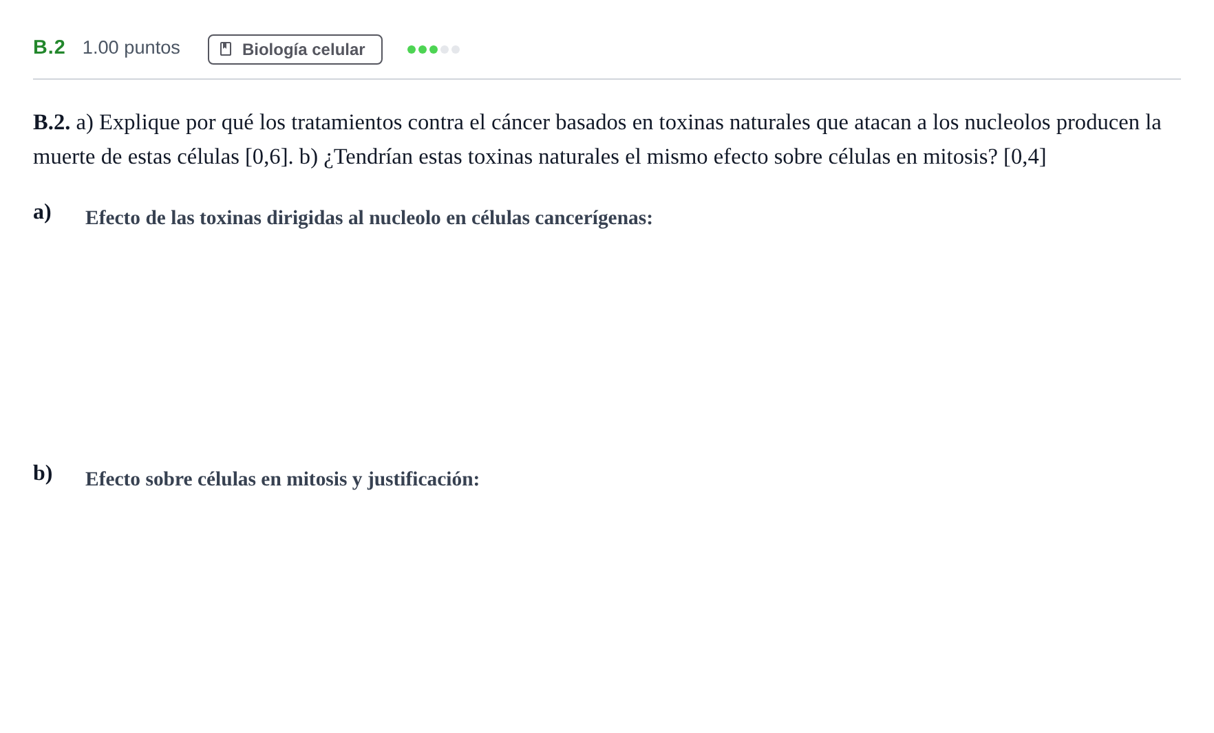 Enunciado: Ejercicio B.2 · Biología PAU Andalucía Ordinaria Titular 2024