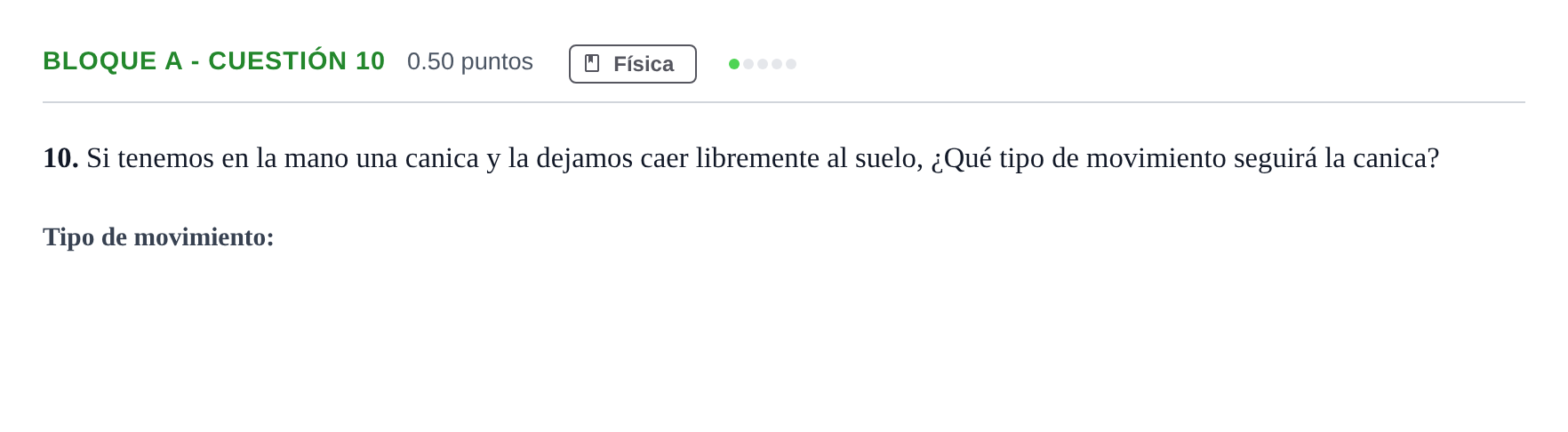 Enunciado: Bloque A - Cuestión 10 · Ciencias Generales PAU Andalucía Extraordinaria Reserva 2024
