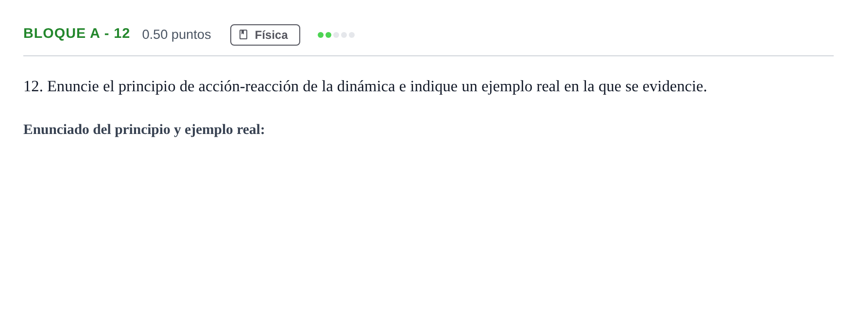 Enunciado: Bloque A - 12 · Ciencias Generales PAU Andalucía Extraordinaria Suplente 2024