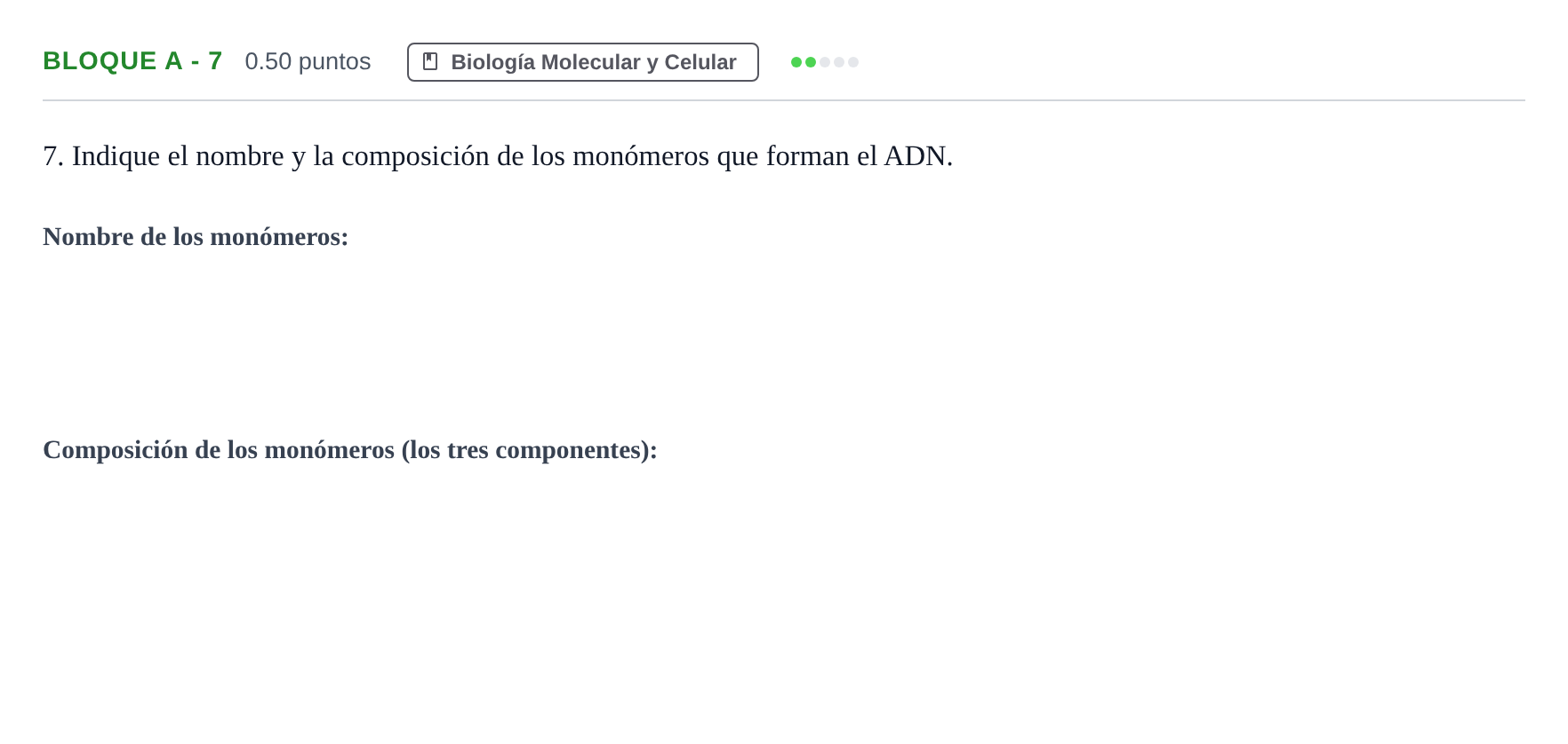 Enunciado: Bloque A - 7 · Ciencias Generales PAU Andalucía Extraordinaria Suplente 2024