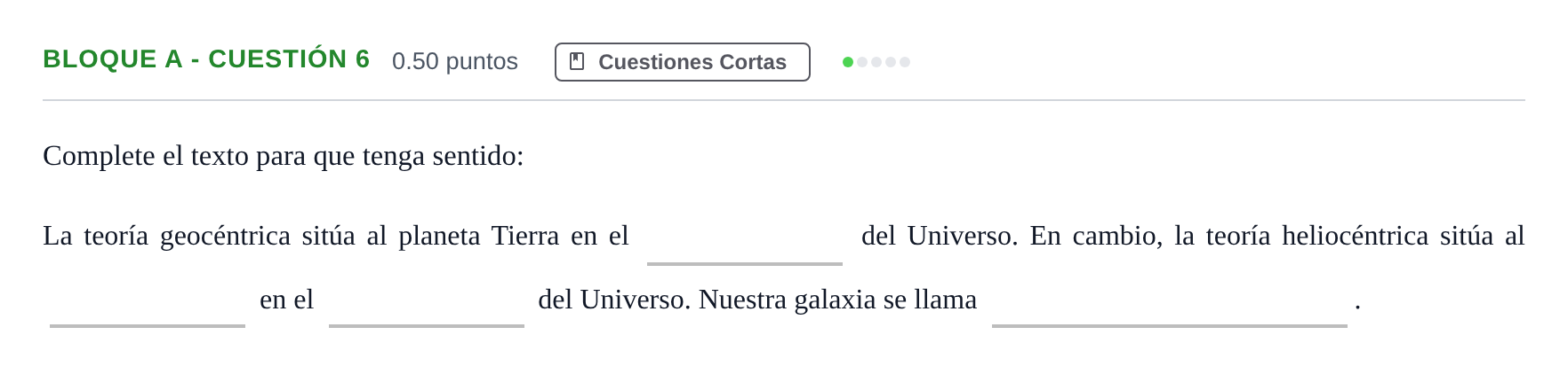 Enunciado: Bloque A - Cuestión 6 · Ciencias Generales PAU Andalucía Extraordinaria Titular 2024