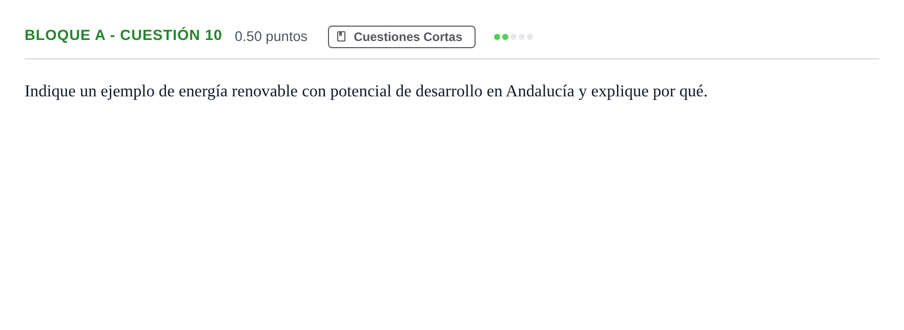 Enunciado: Bloque A - Cuestión 10 · Ciencias Generales PAU Andalucía Ordinaria Reserva 2024