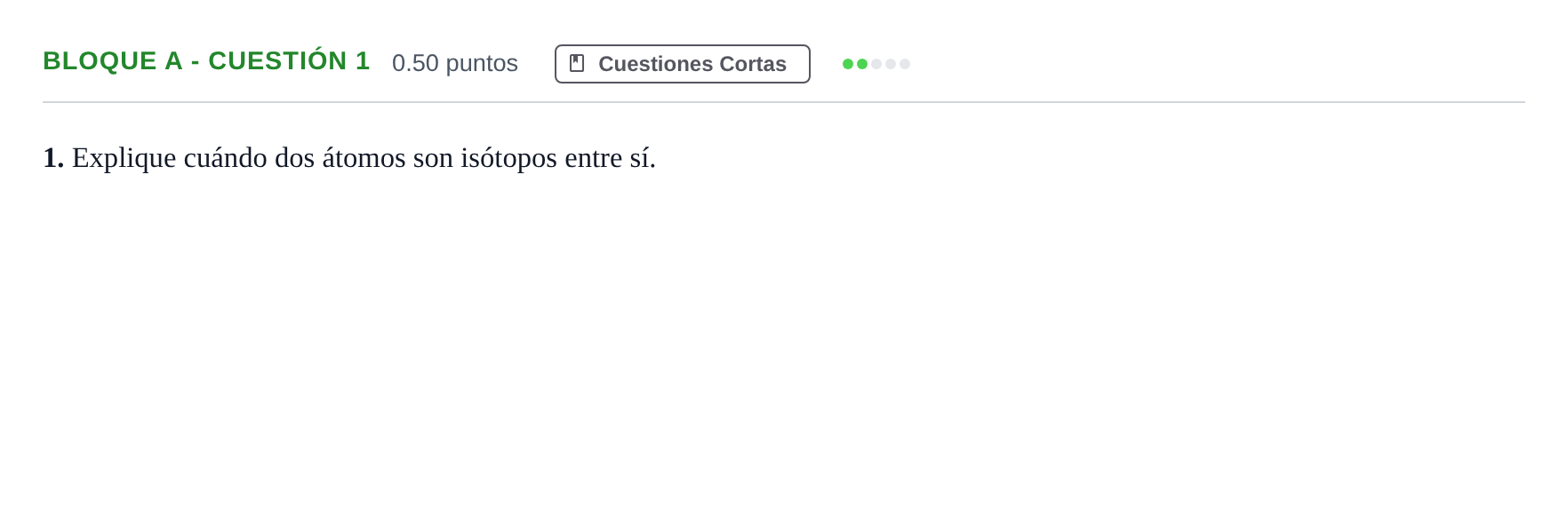 Enunciado: Bloque A - Cuestión 1 · Ciencias Generales PAU Andalucía Ordinaria Reserva 2024