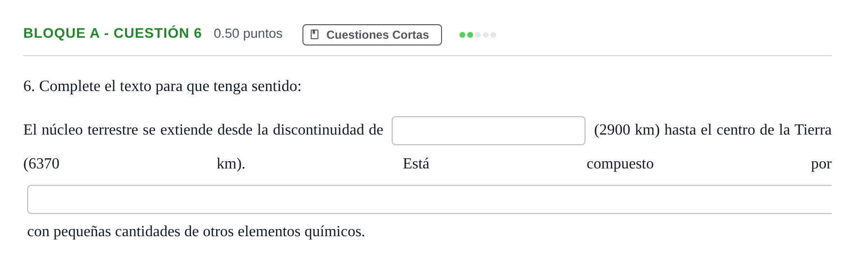 Enunciado: Bloque A - Cuestión 6 · Ciencias Generales PAU Andalucía Ordinaria Reserva 2024