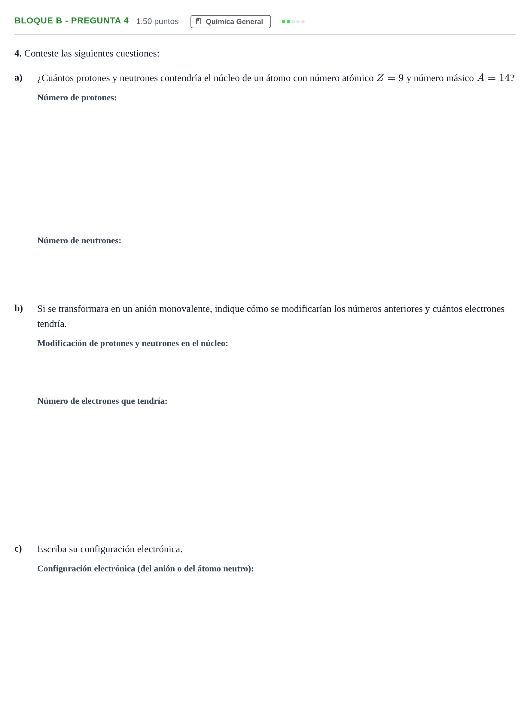 Enunciado: Bloque B - Pregunta 4 · Ciencias Generales PAU Andalucía Ordinaria Reserva 2024