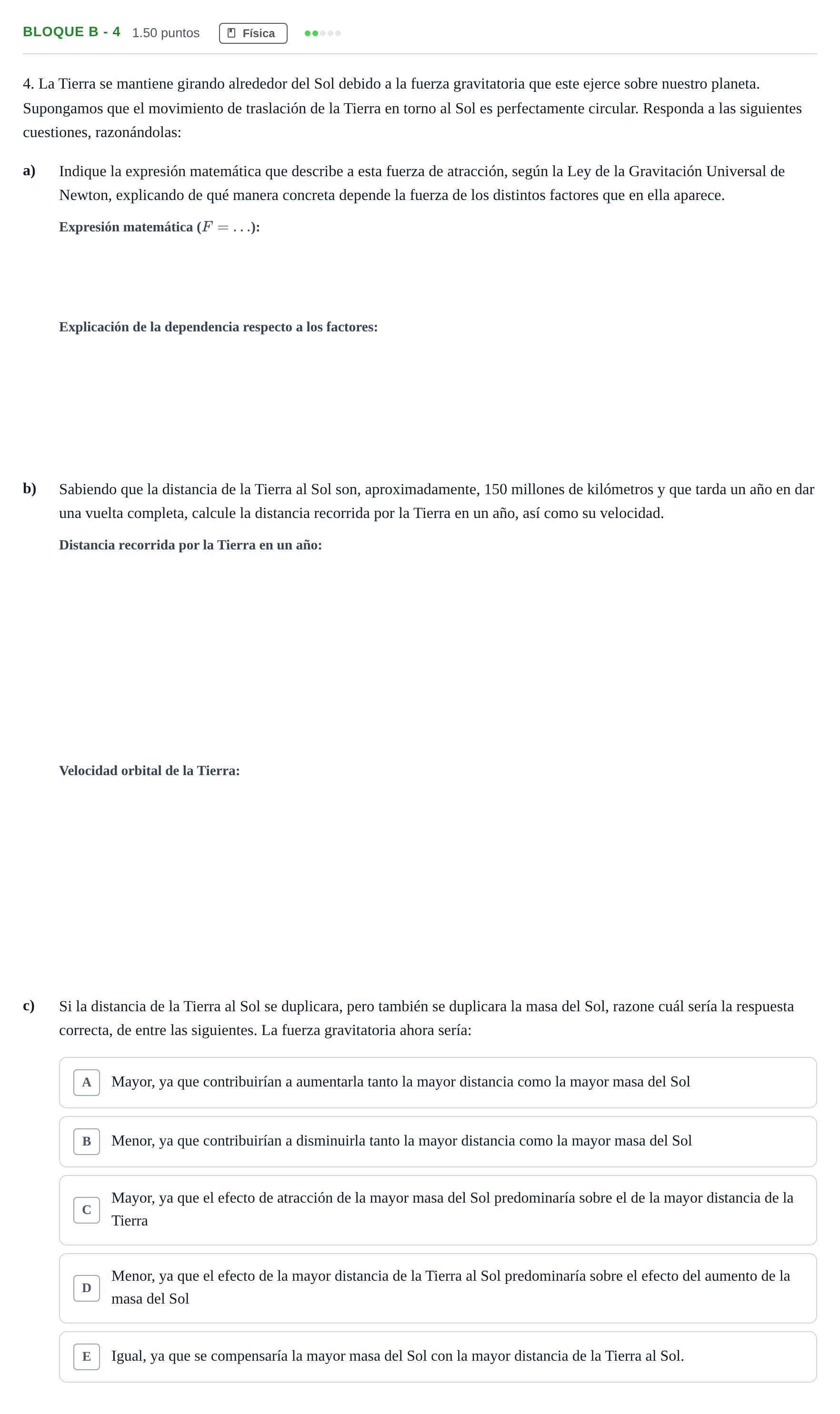 Enunciado: Bloque B - 4 · Ciencias Generales PAU Andalucía Ordinaria Suplente 2024