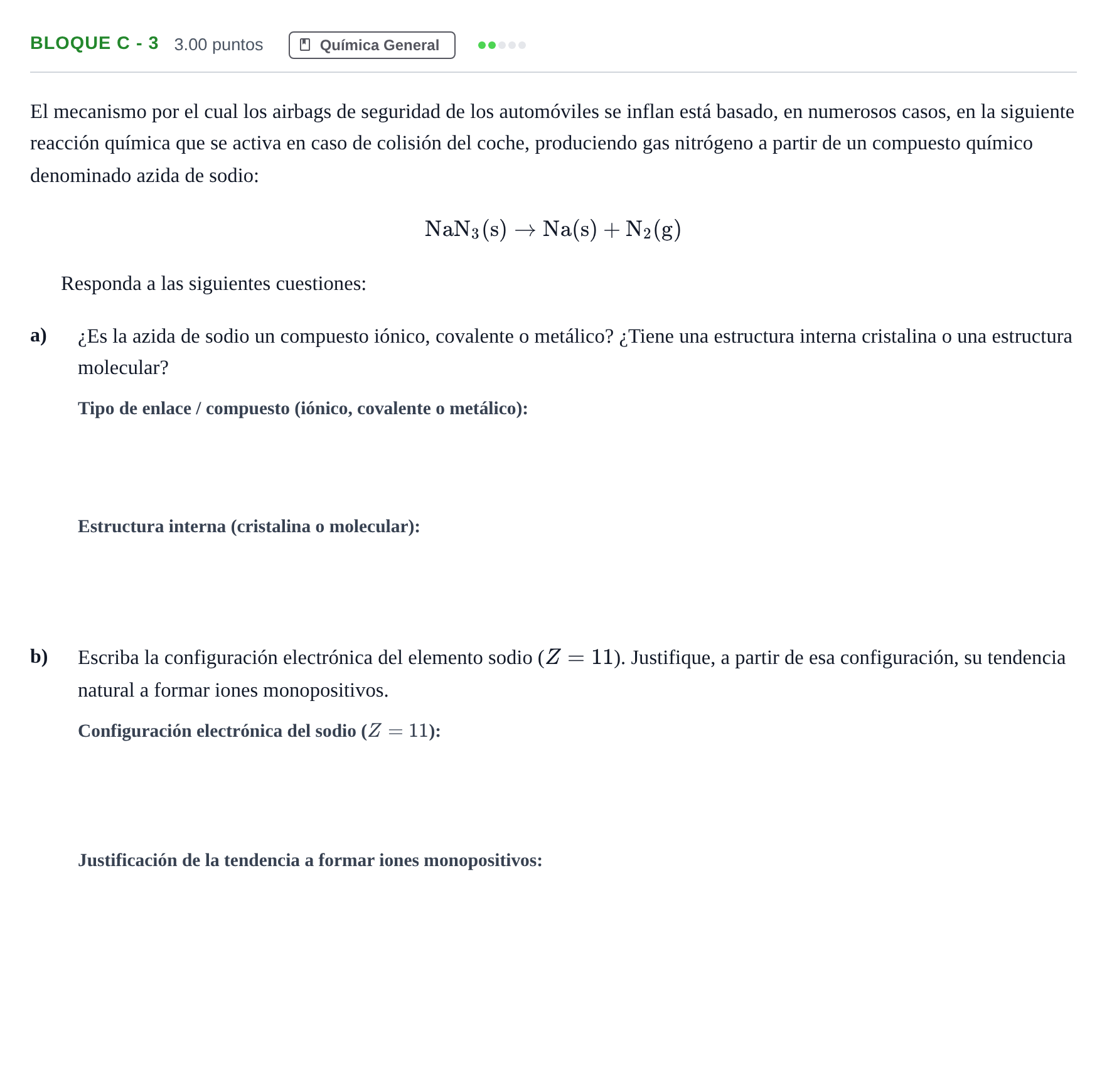Enunciado: Bloque C - 3 · Ciencias Generales PAU Andalucía Ordinaria Suplente 2024