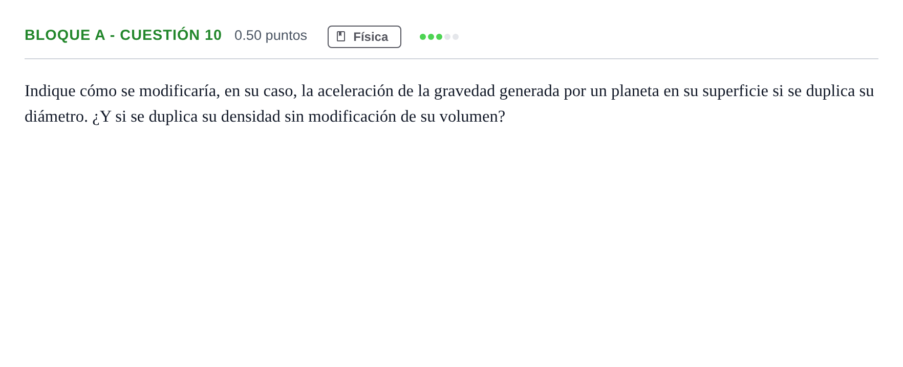 Enunciado: Bloque A - Cuestión 10 · Ciencias Generales PAU Andalucía Ordinaria Titular 2024