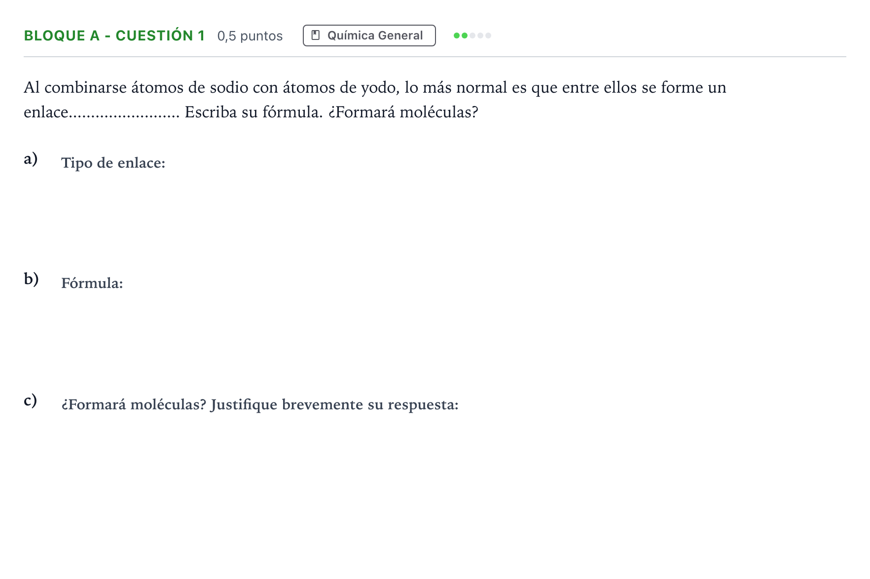 Enunciado: Bloque A - Cuestión 1 · Ciencias Generales PAU Andalucía Ordinaria Titular 2024