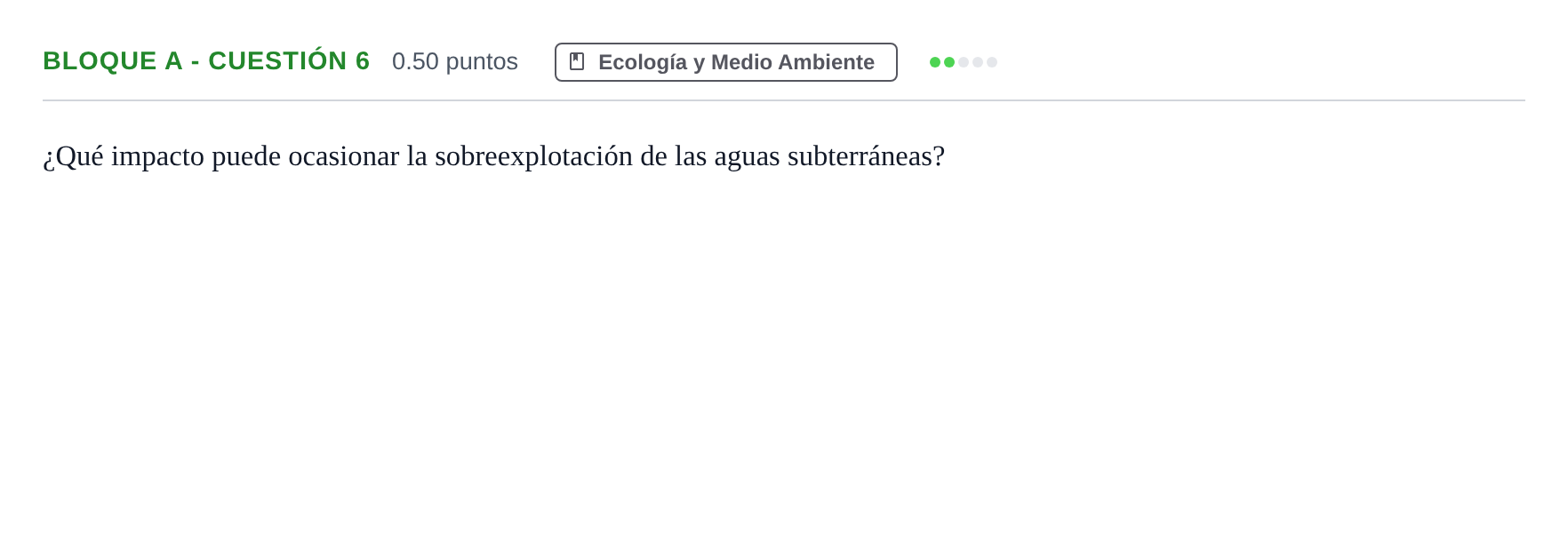 Enunciado: Bloque A - Cuestión 6 · Ciencias Generales PAU Andalucía Ordinaria Titular 2024
