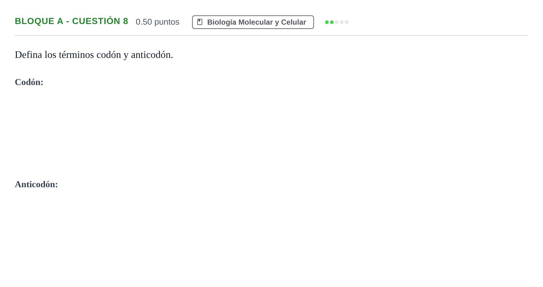 Enunciado: Bloque A - Cuestión 8 · Ciencias Generales PAU Andalucía Ordinaria Titular 2024