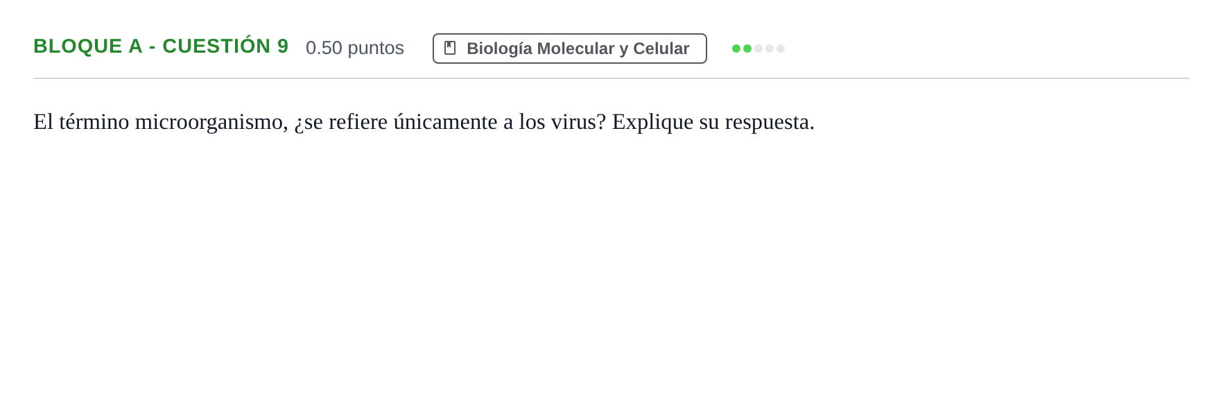 Enunciado: Bloque A - Cuestión 9 · Ciencias Generales PAU Andalucía Ordinaria Titular 2024