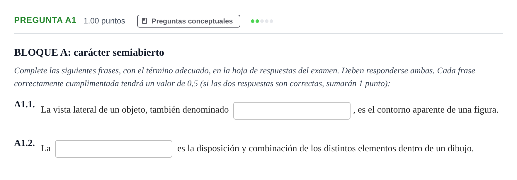 Enunciado: Pregunta A1 · Dibujo Artístico II PAU Andalucía Ordinaria Suplente 2024