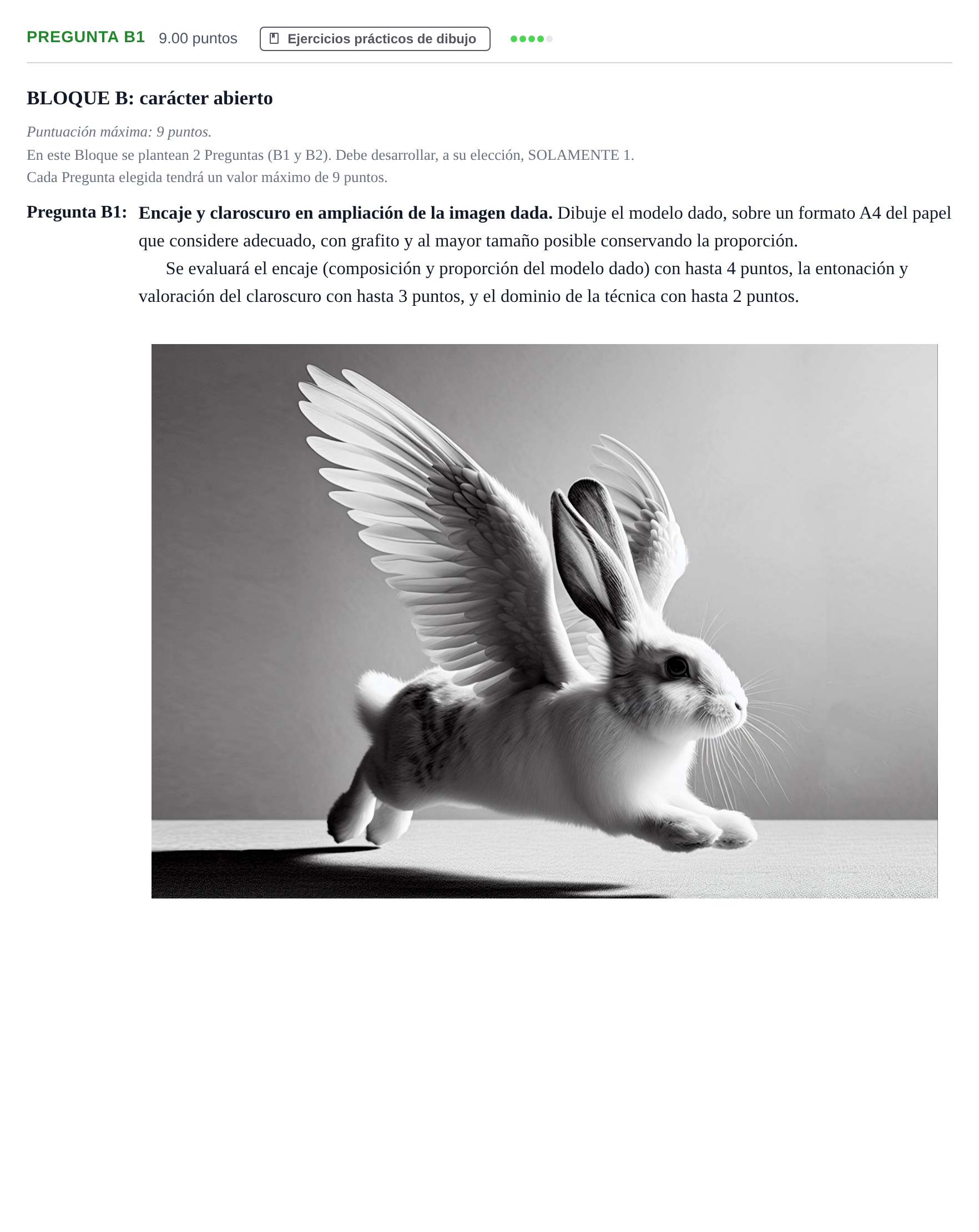 Enunciado: Pregunta B1 · Dibujo Artístico II PAU Andalucía Extraordinaria Titular 2024