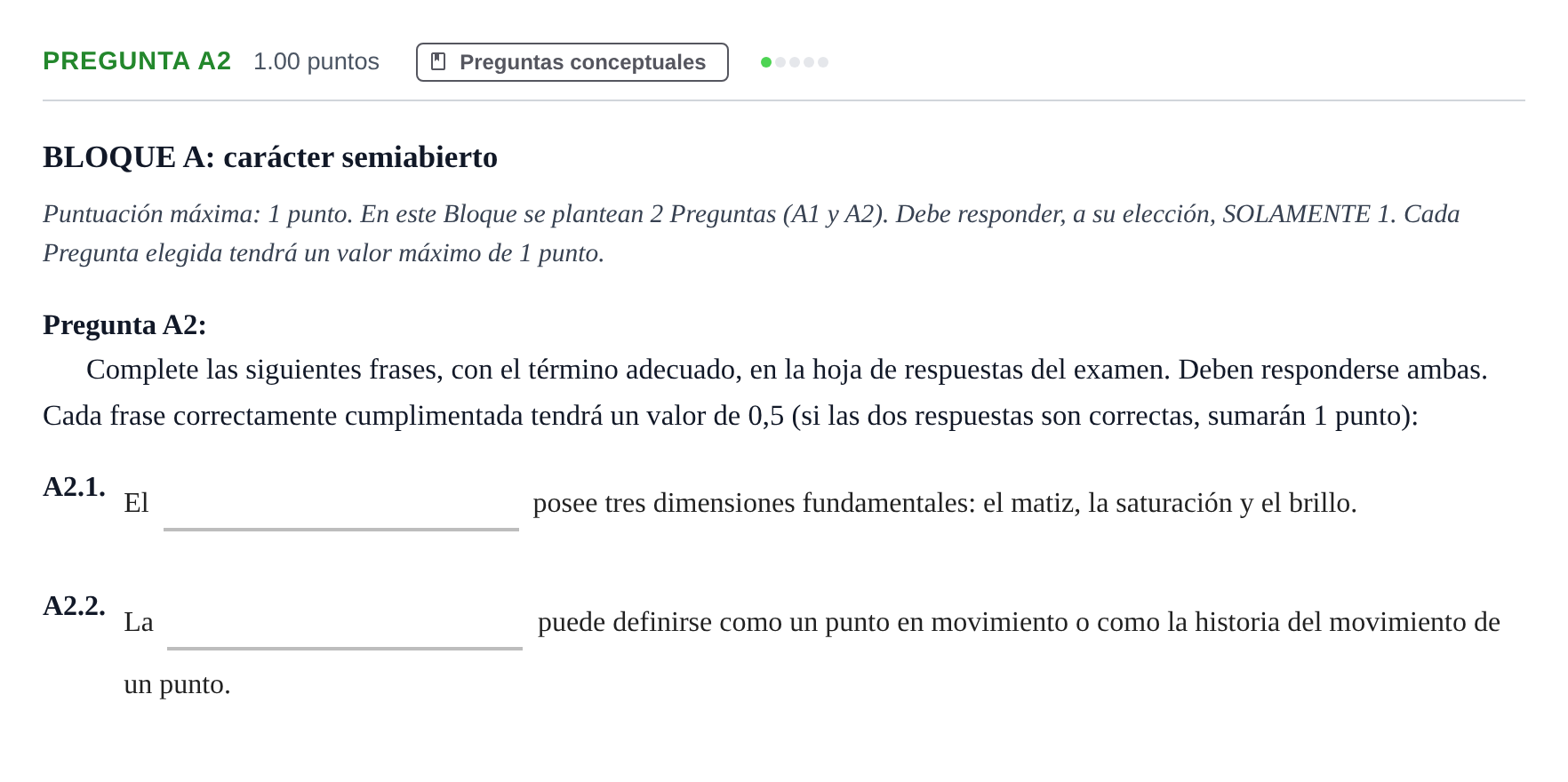 Enunciado: Pregunta A2 · Dibujo Artístico II PAU Andalucía Ordinaria Titular 2024