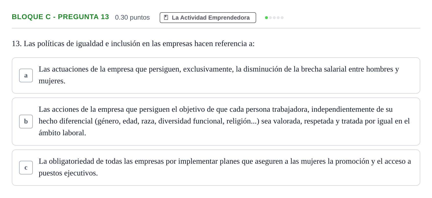 Enunciado: Bloque C - Pregunta 13 · Economía de la Empresa PAU Andalucía Extraordinaria Reserva 2024