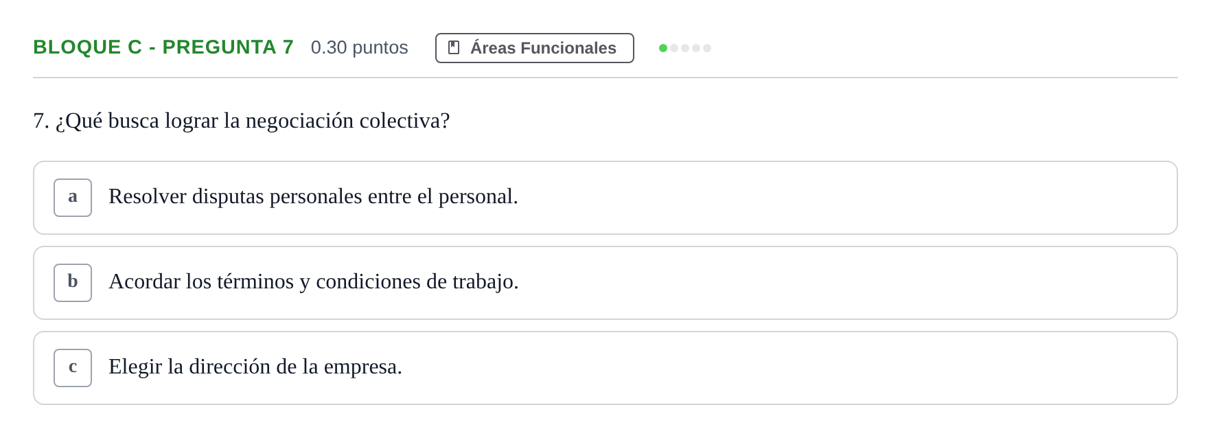 Enunciado: Bloque C - Pregunta 7 · Economía de la Empresa PAU Andalucía Extraordinaria Reserva 2024