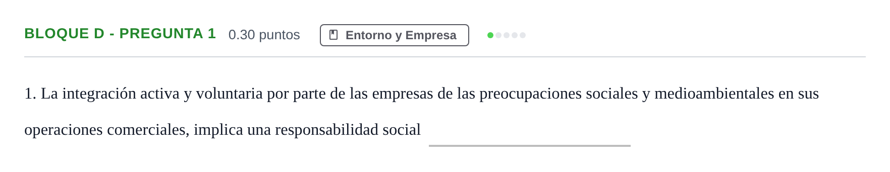 Enunciado: Bloque D - Pregunta 1 · Economía de la Empresa PAU Andalucía Extraordinaria Reserva 2024