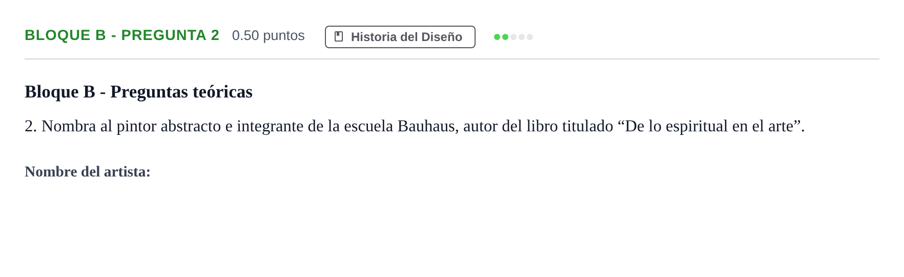 Enunciado: Bloque B - Pregunta 2 · Diseño PAU Andalucía Extraordinaria Reserva 2024