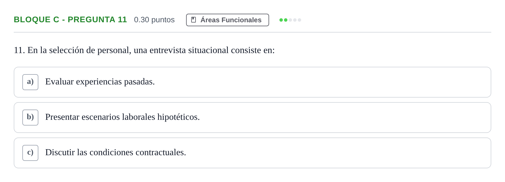 Enunciado: Bloque C - Pregunta 11 · Economía de la Empresa PAU Andalucía Extraordinaria Suplente 2024